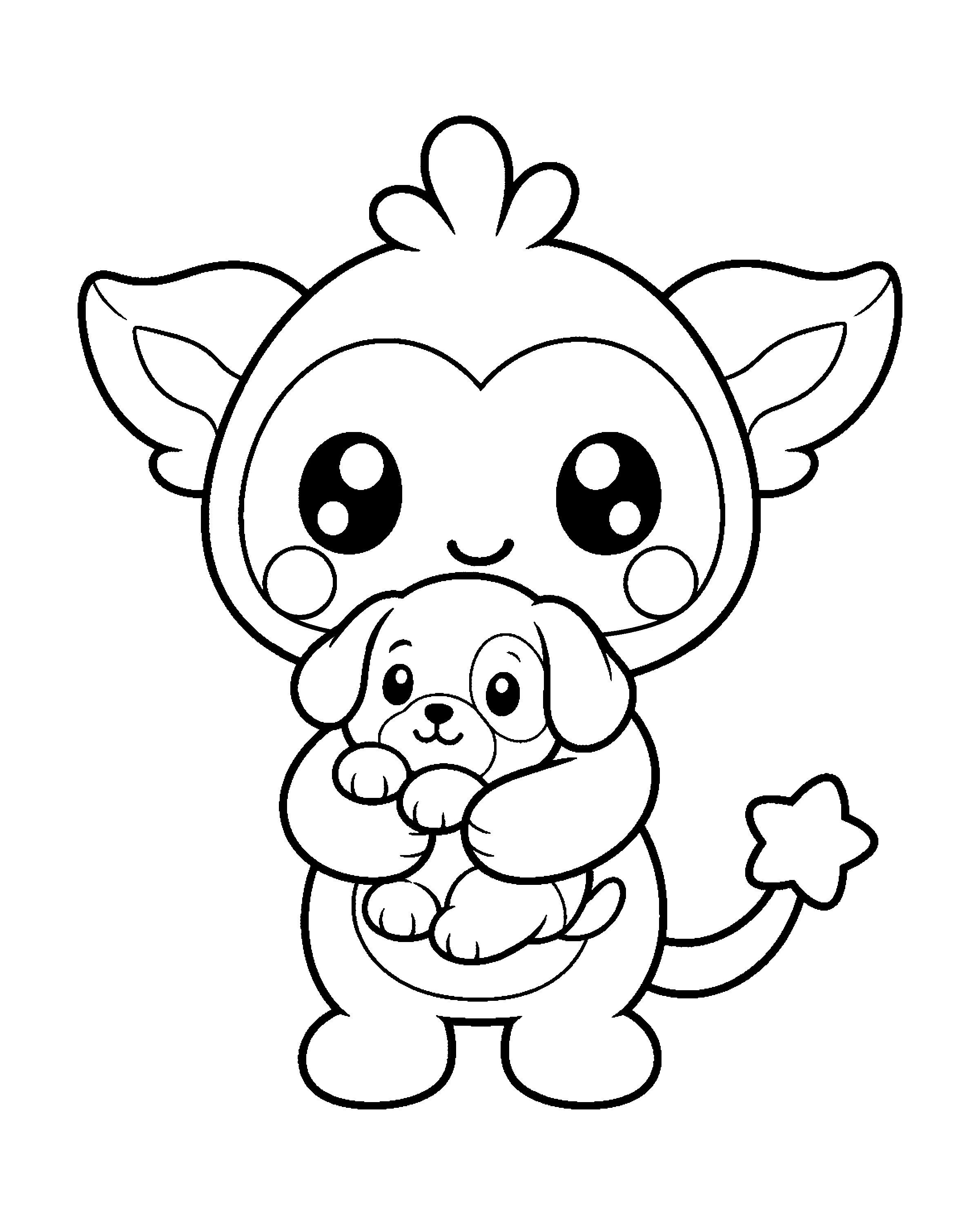 Puppy Hug Cubmee colouring outline
