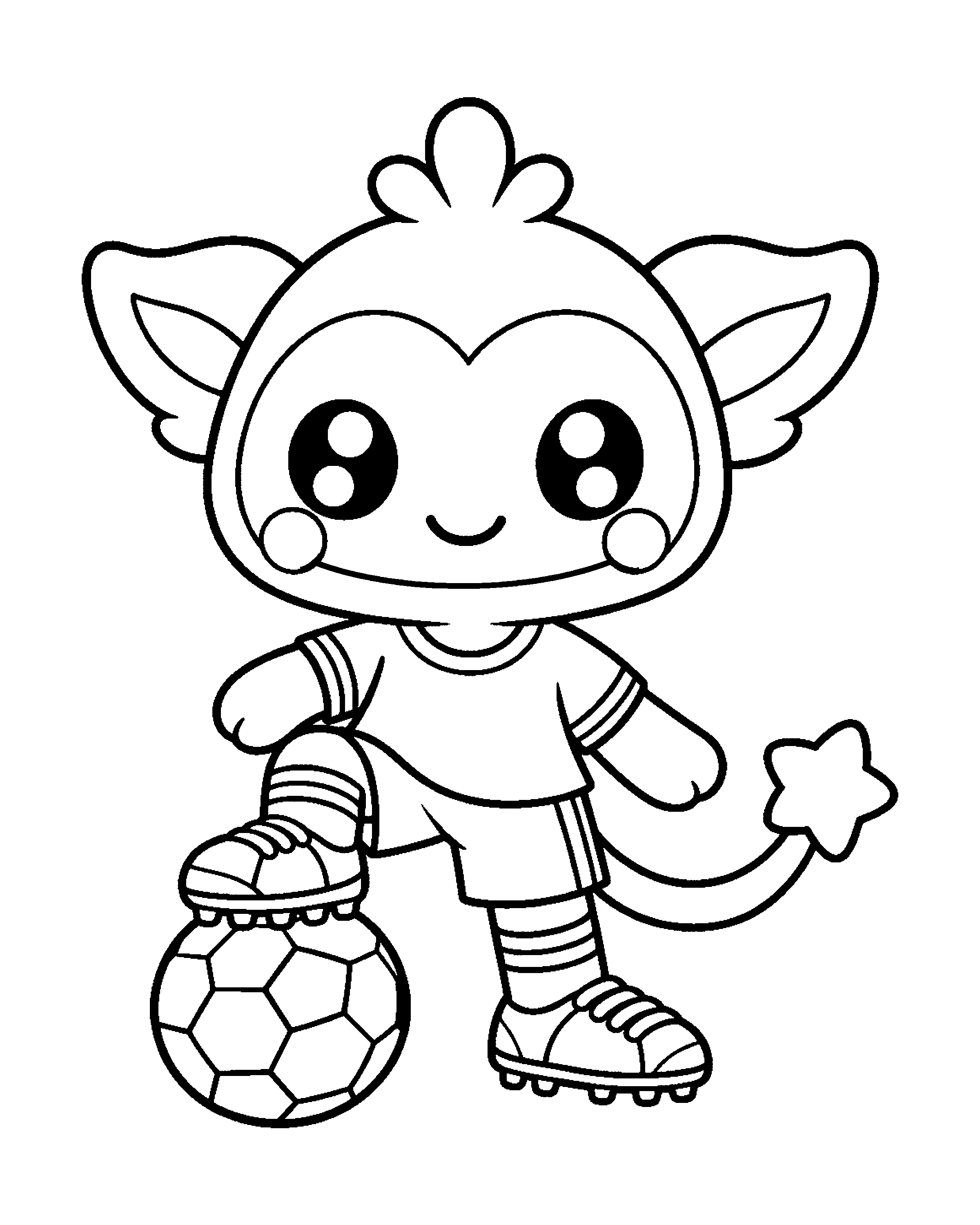 Soccer Cubmee colouring outline