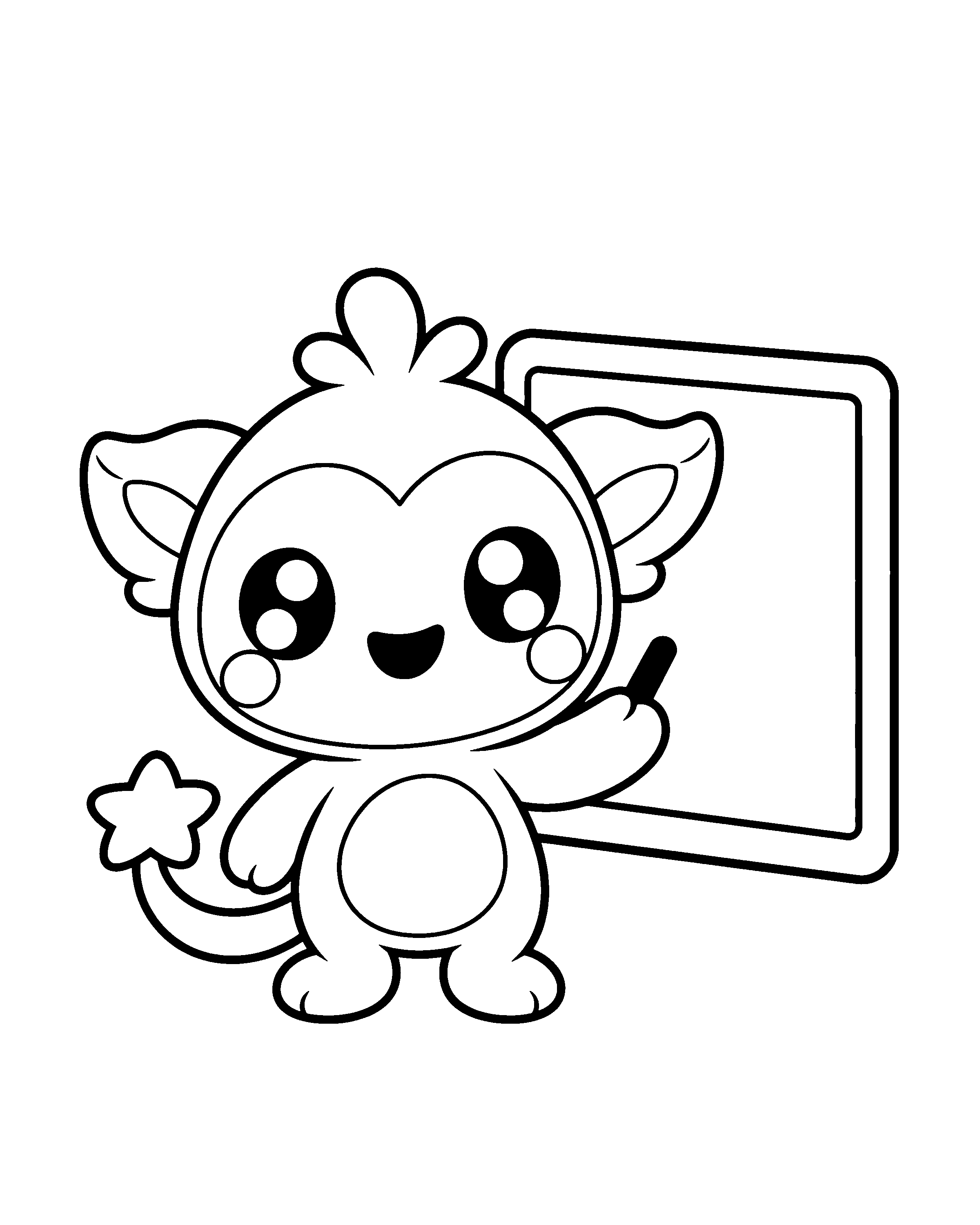 Teacher Cubmee colouring outline