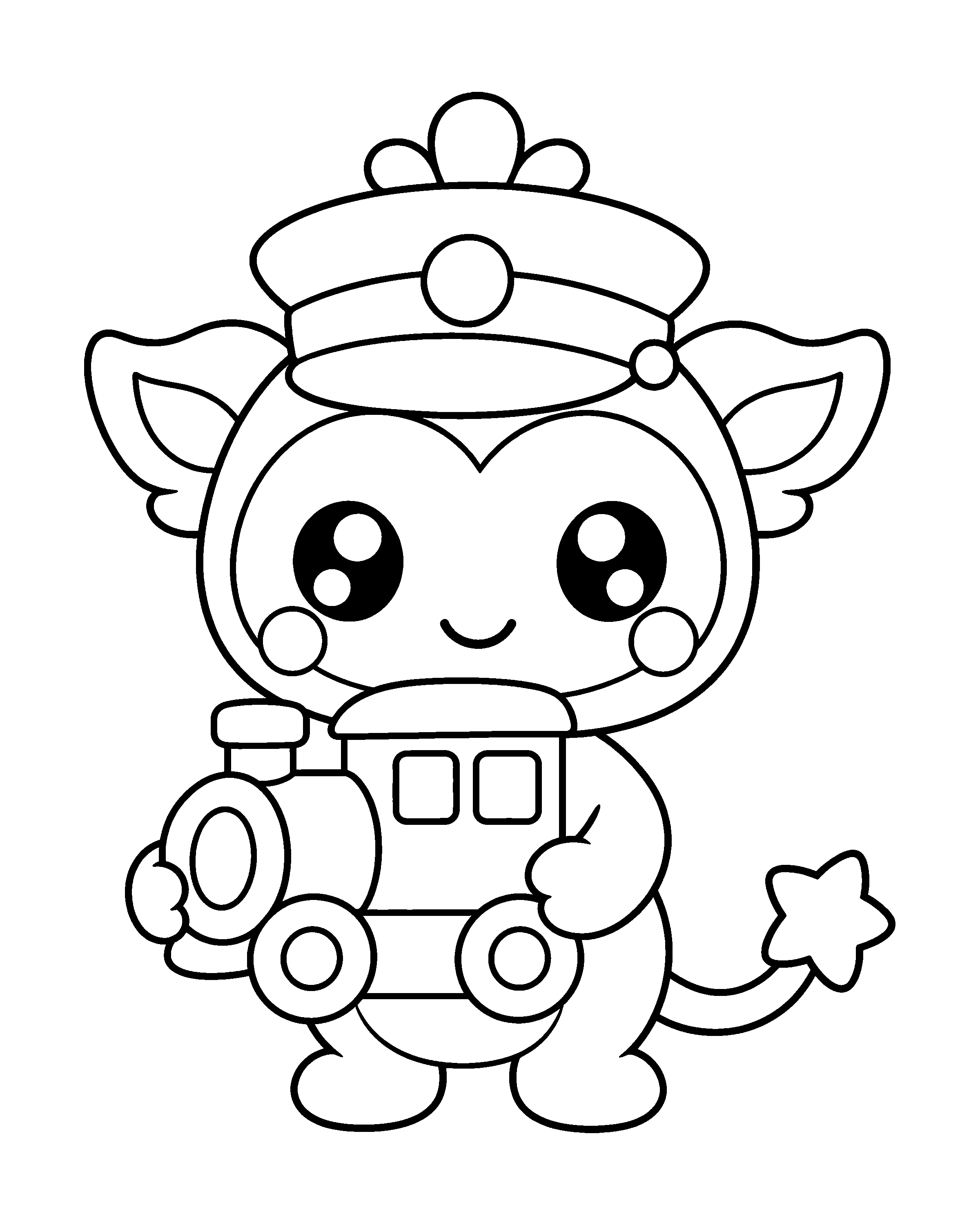 Train Driver Cubmee colouring outline