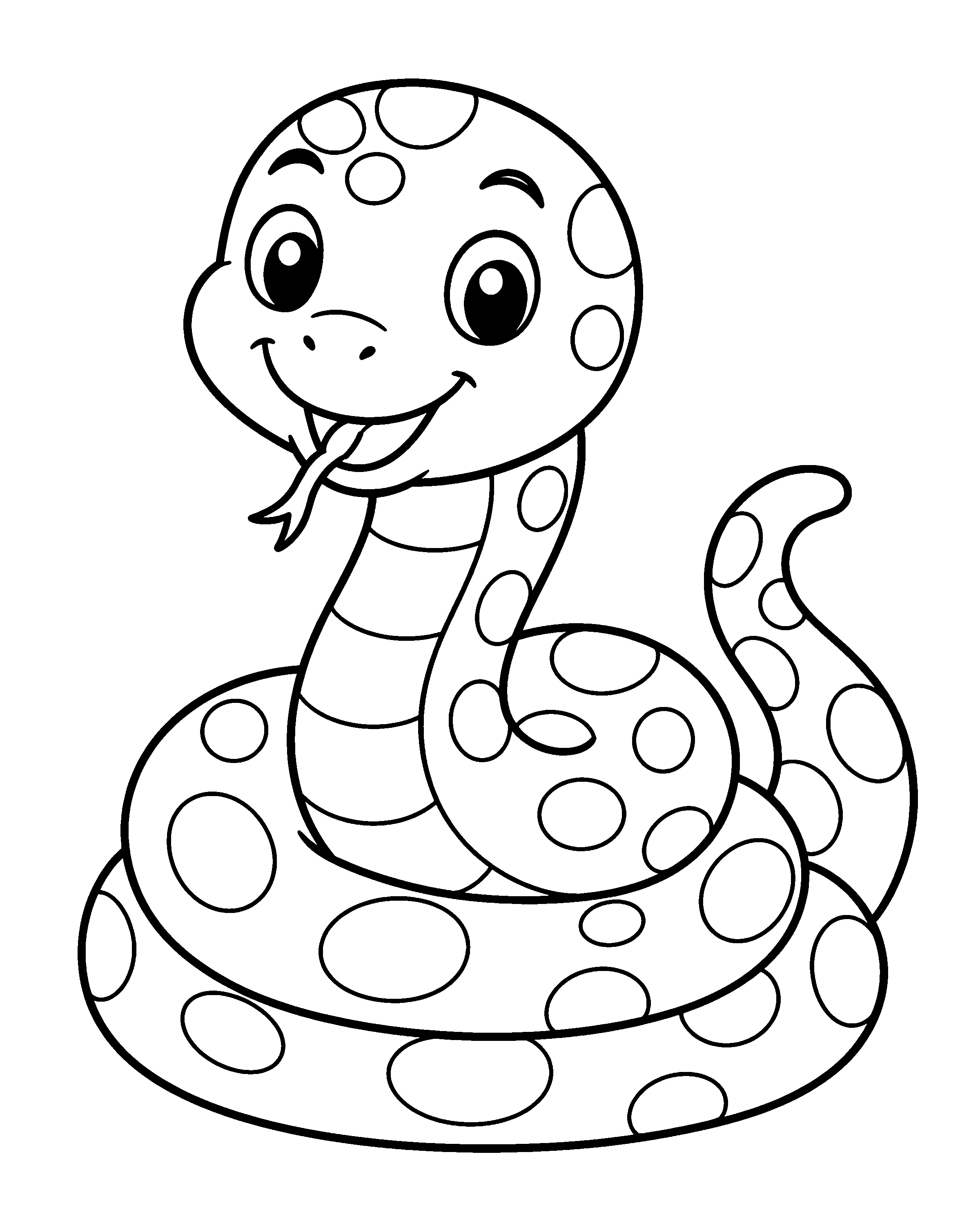 Curly Snake colouring outline