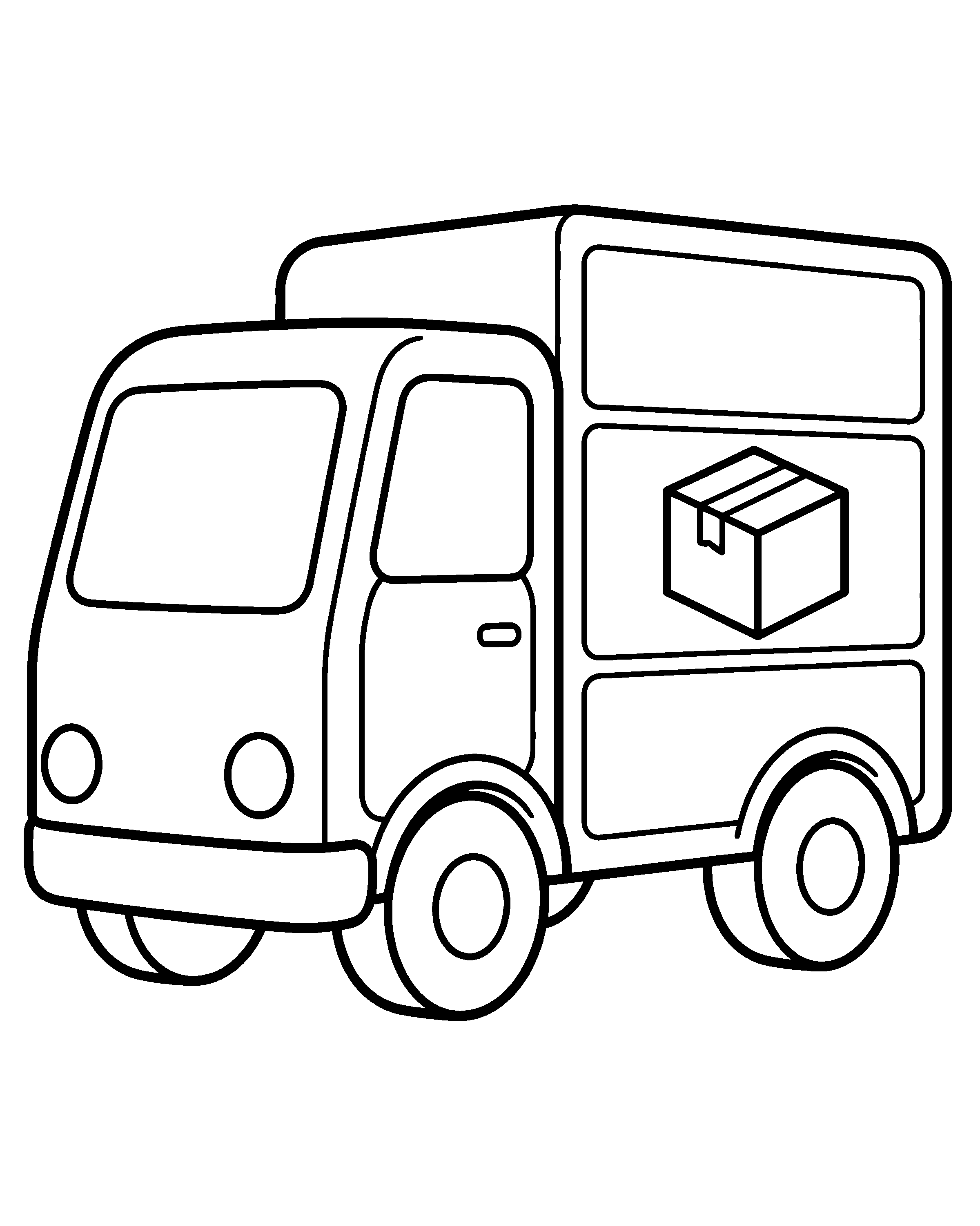 Delivery Truck colouring outline