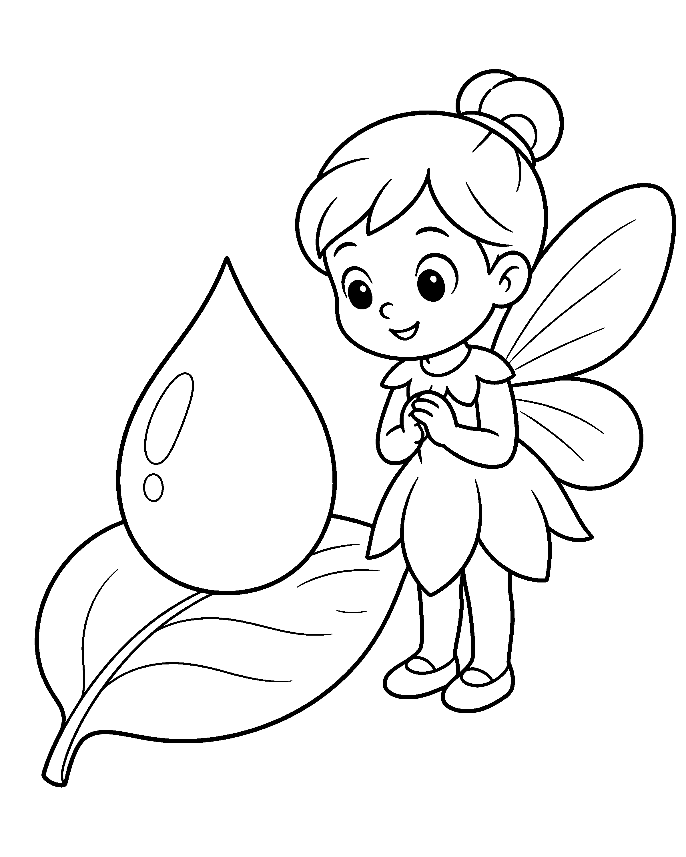 Dewdrop Fairy colouring outline