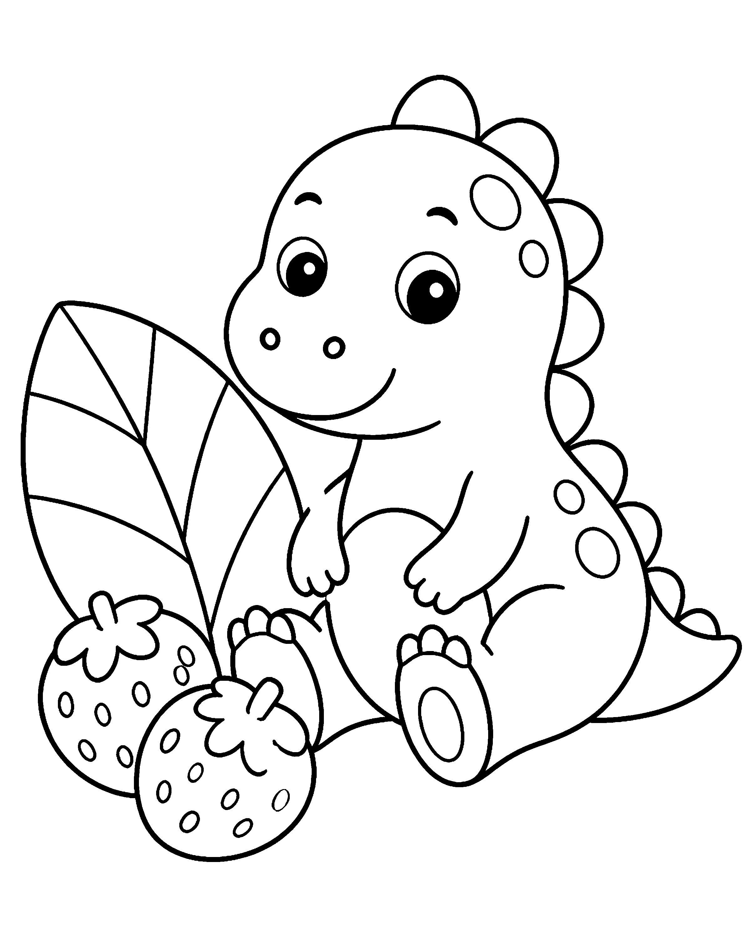Dinosaur Picnic colouring outline