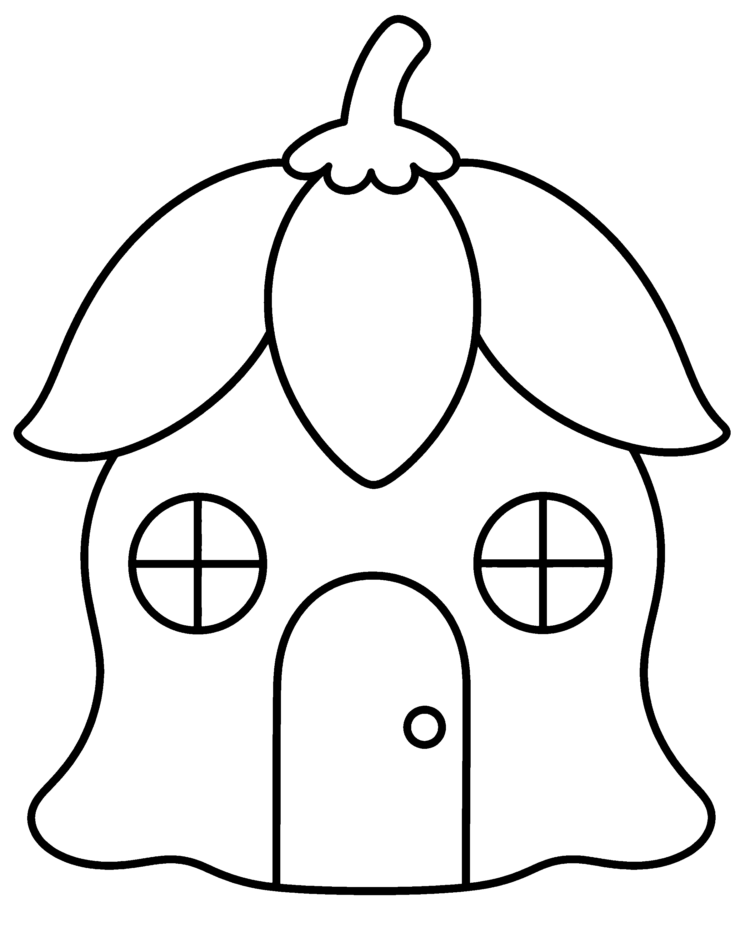 Fairy House colouring outline