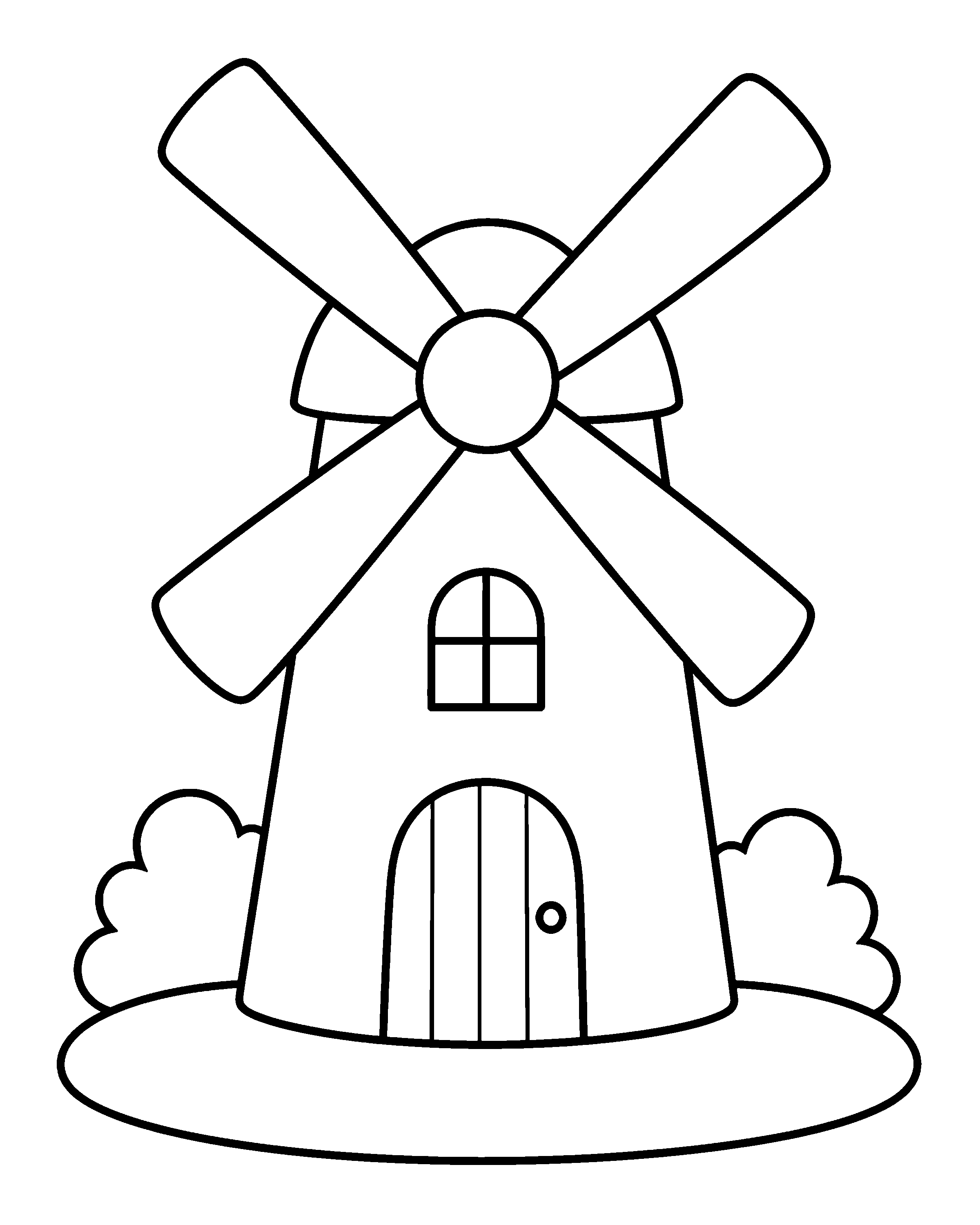 Farm Windmill colouring outline