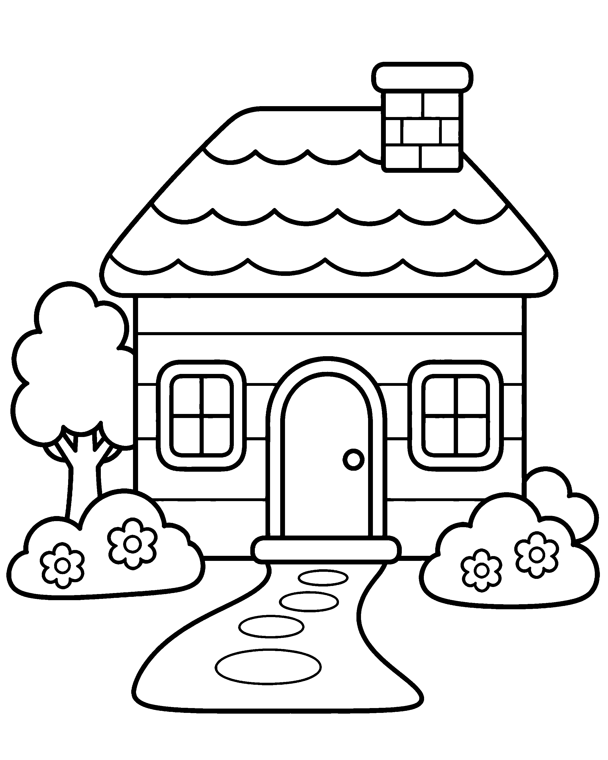 Farmhouse colouring outline