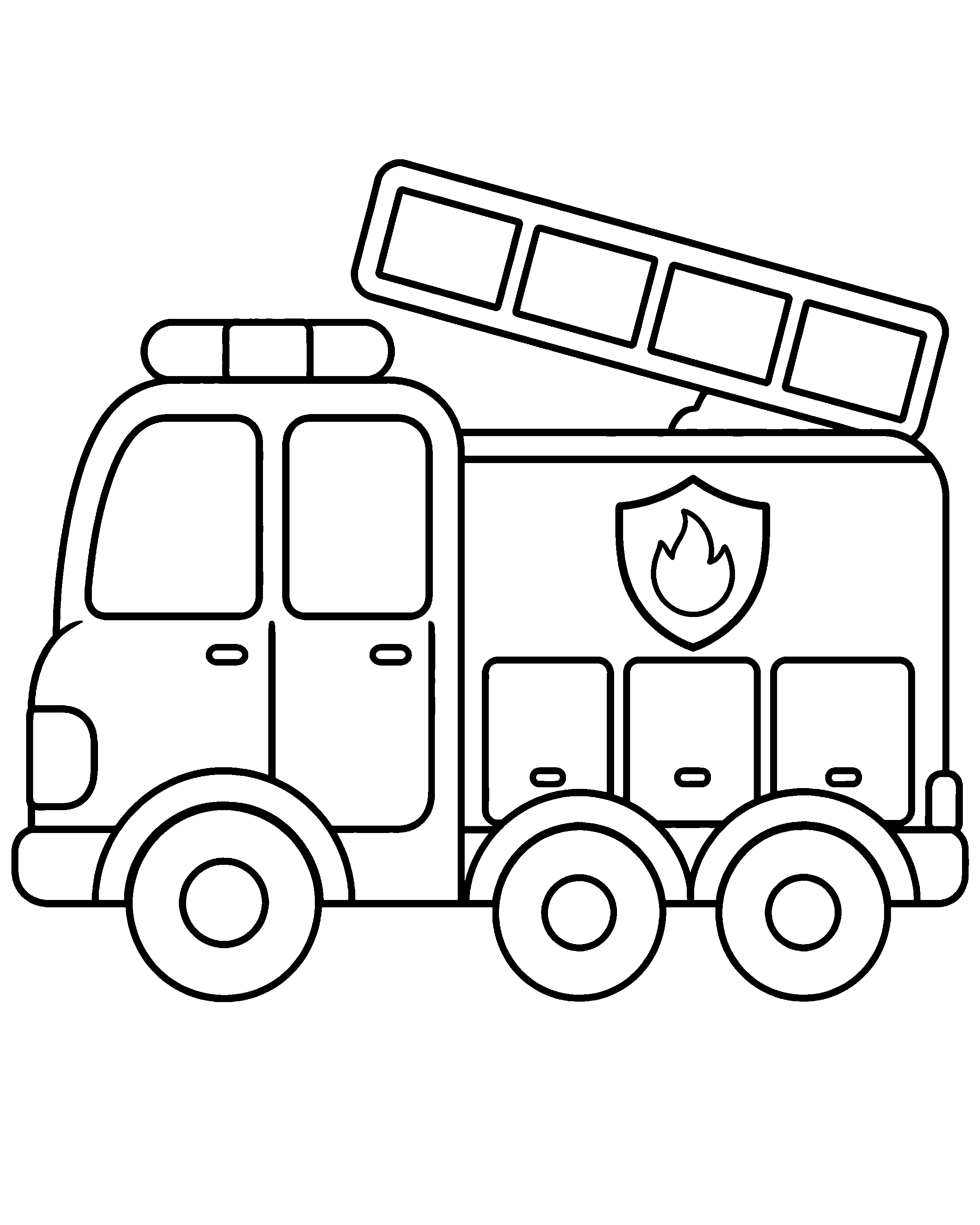 Fire Truck colouring outline
