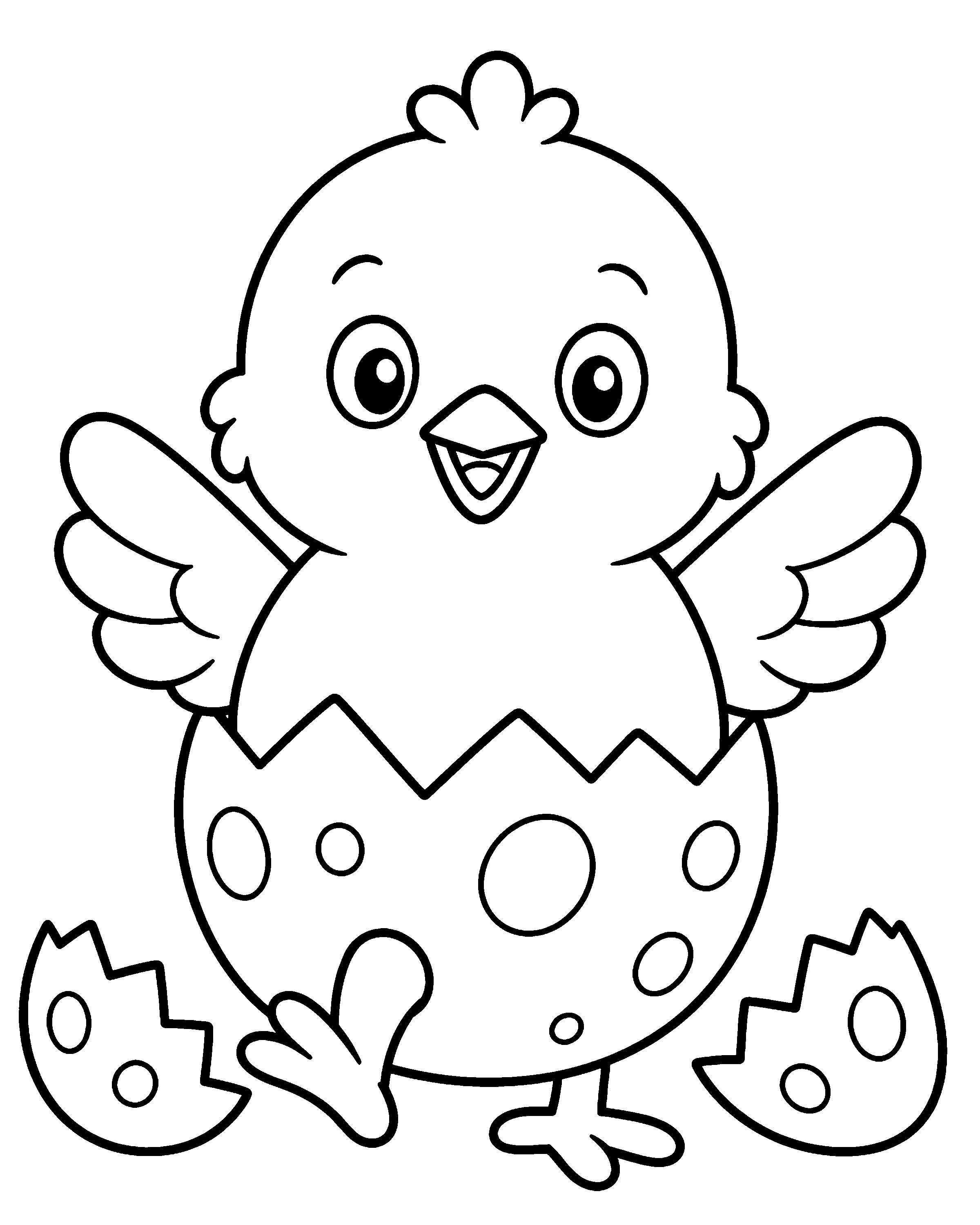 Fluffy Chick colouring outline