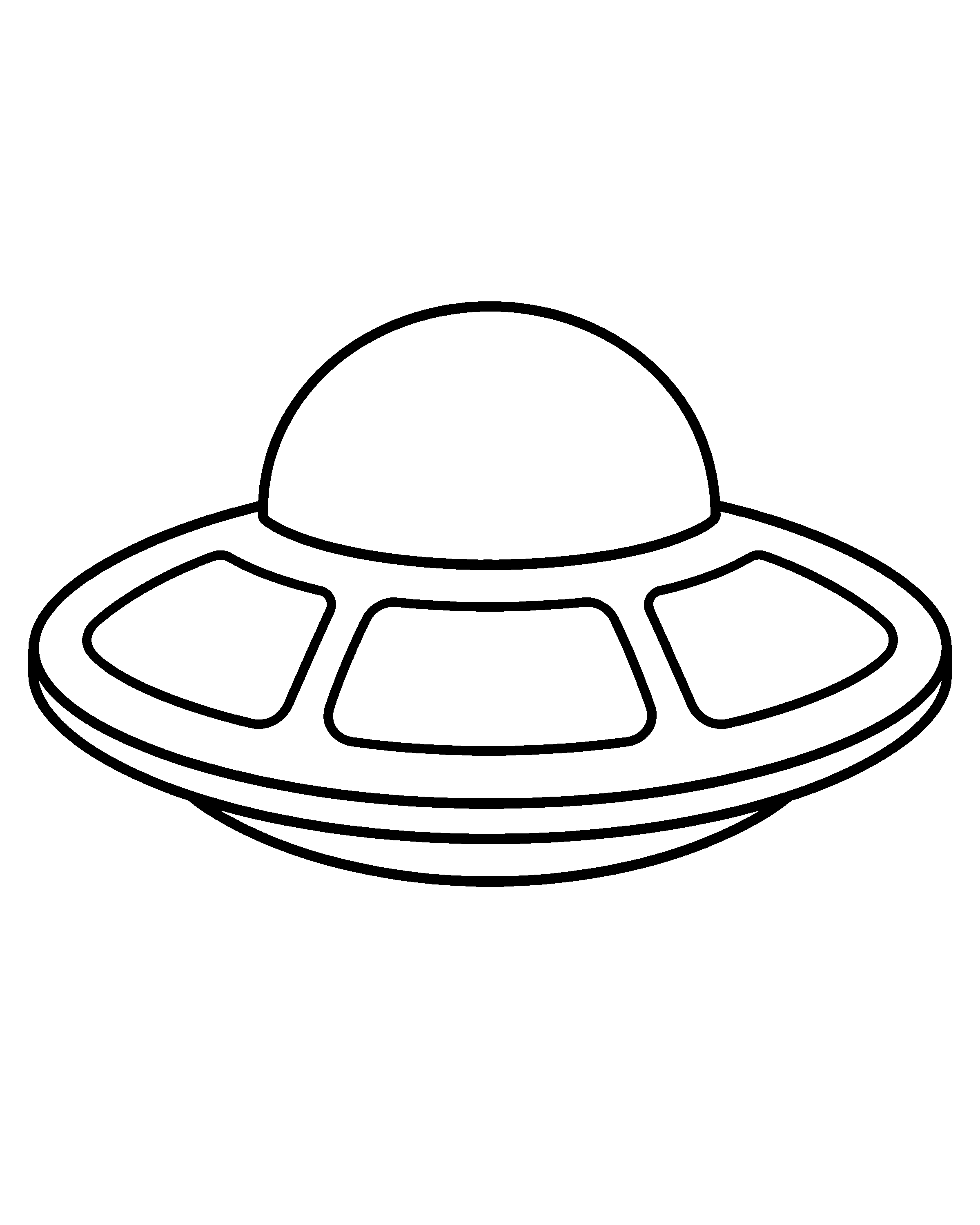 Flying Saucer colouring outline