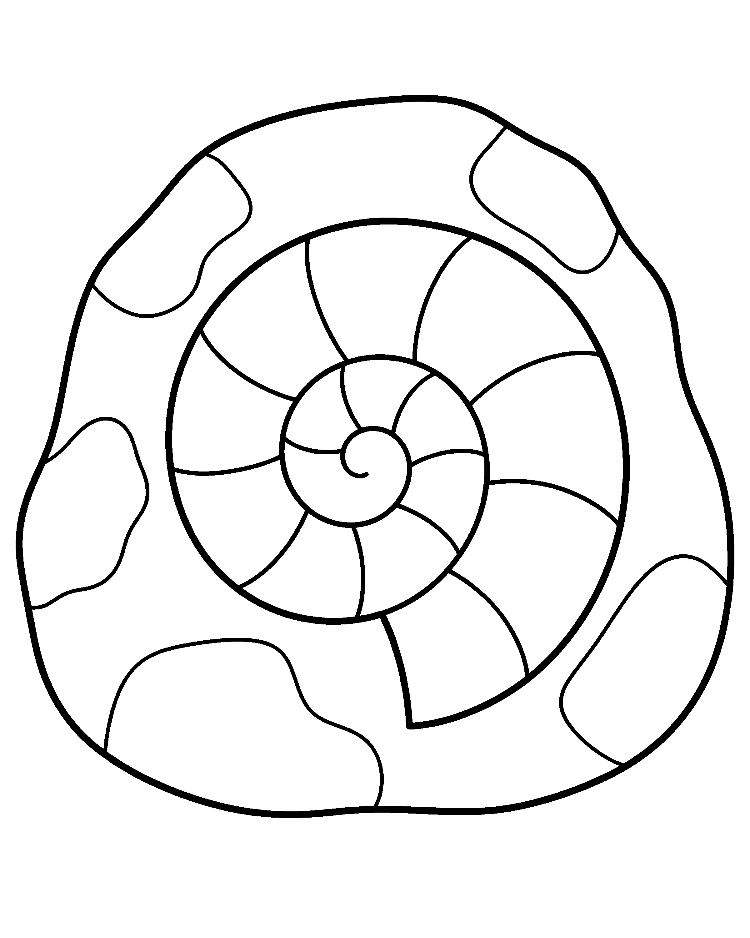 Fossil Find colouring outline