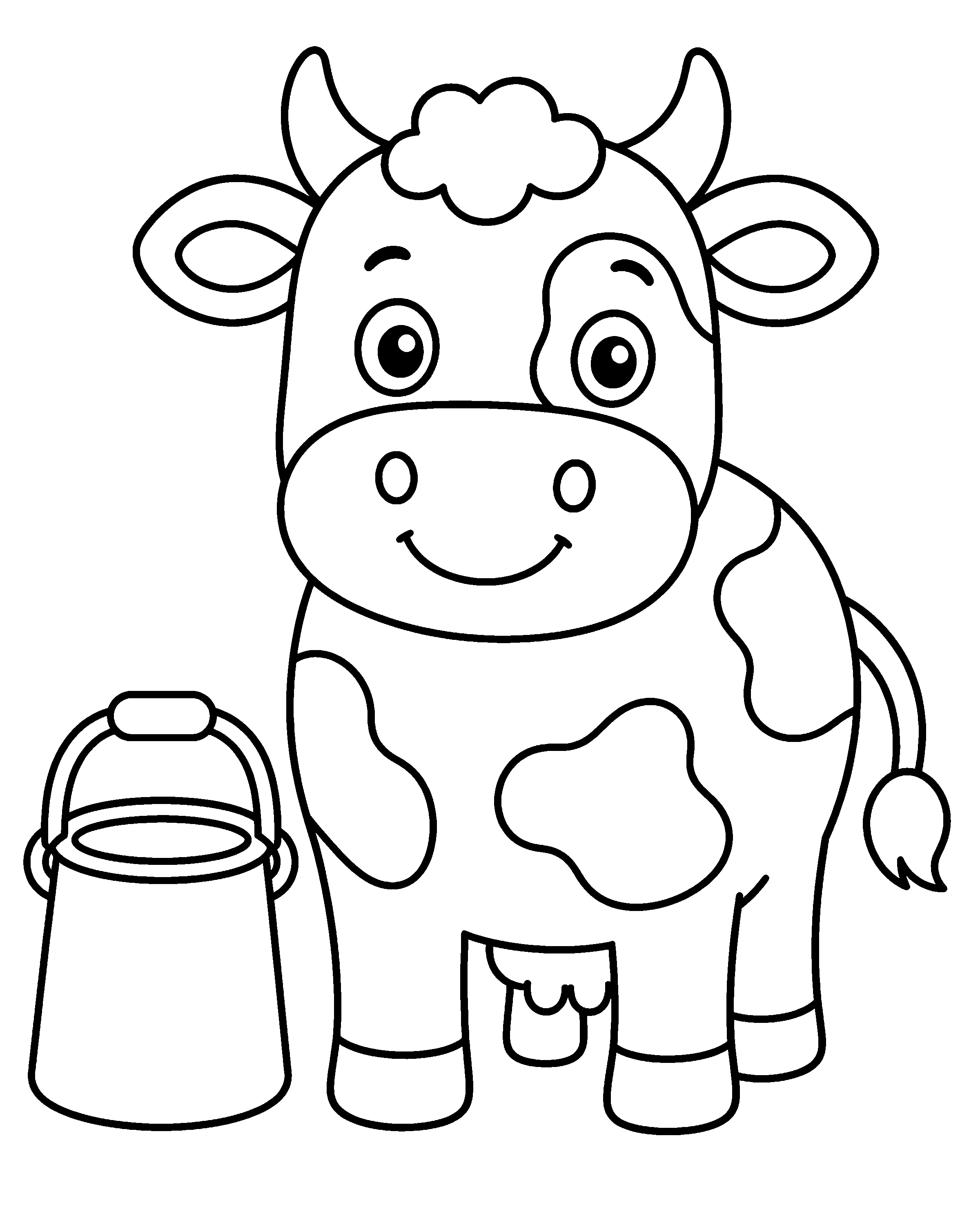 Friendly Cow colouring outline