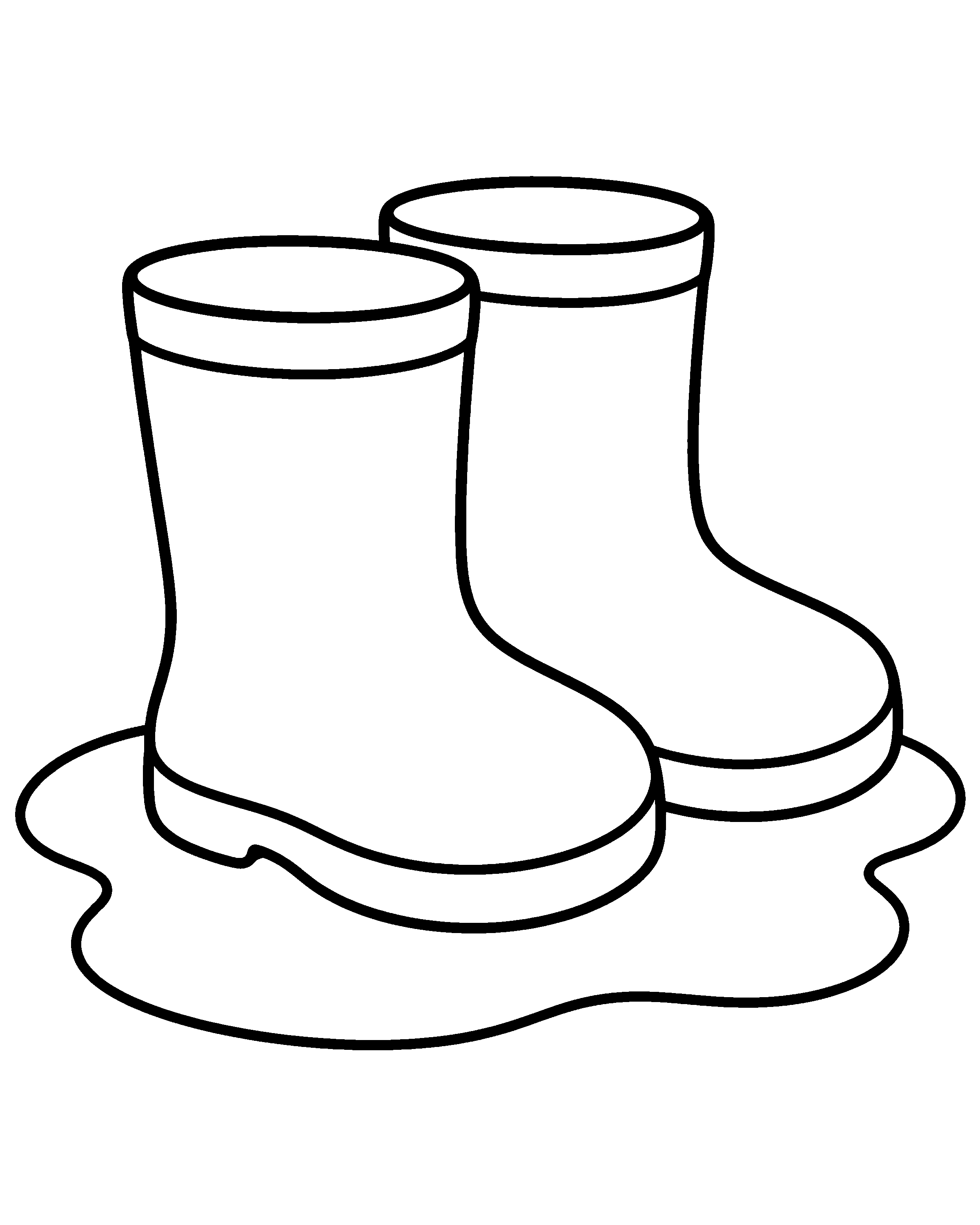 Garden Boots colouring outline