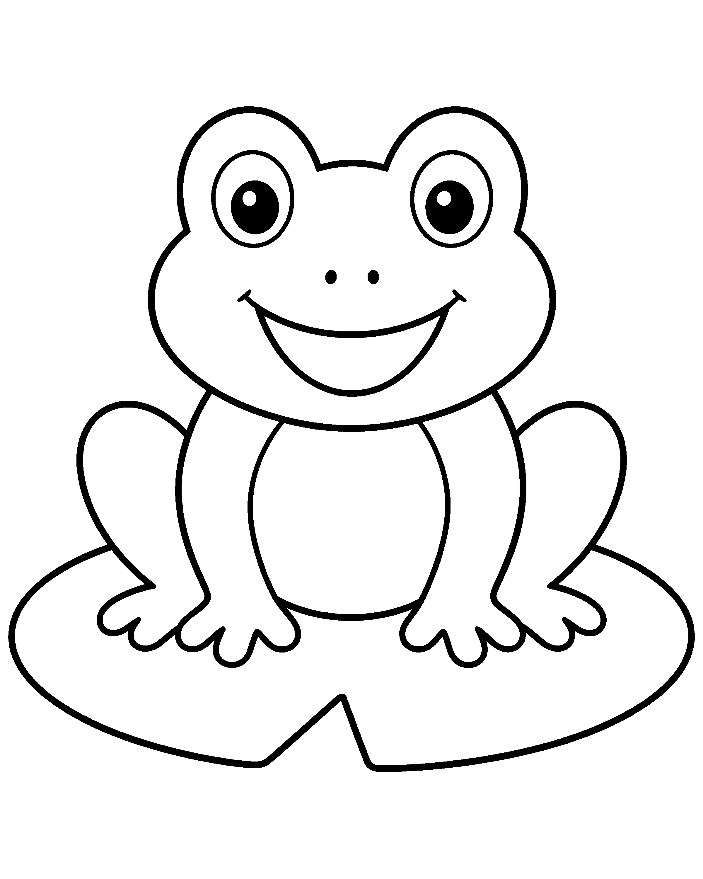 Garden Frog colouring outline