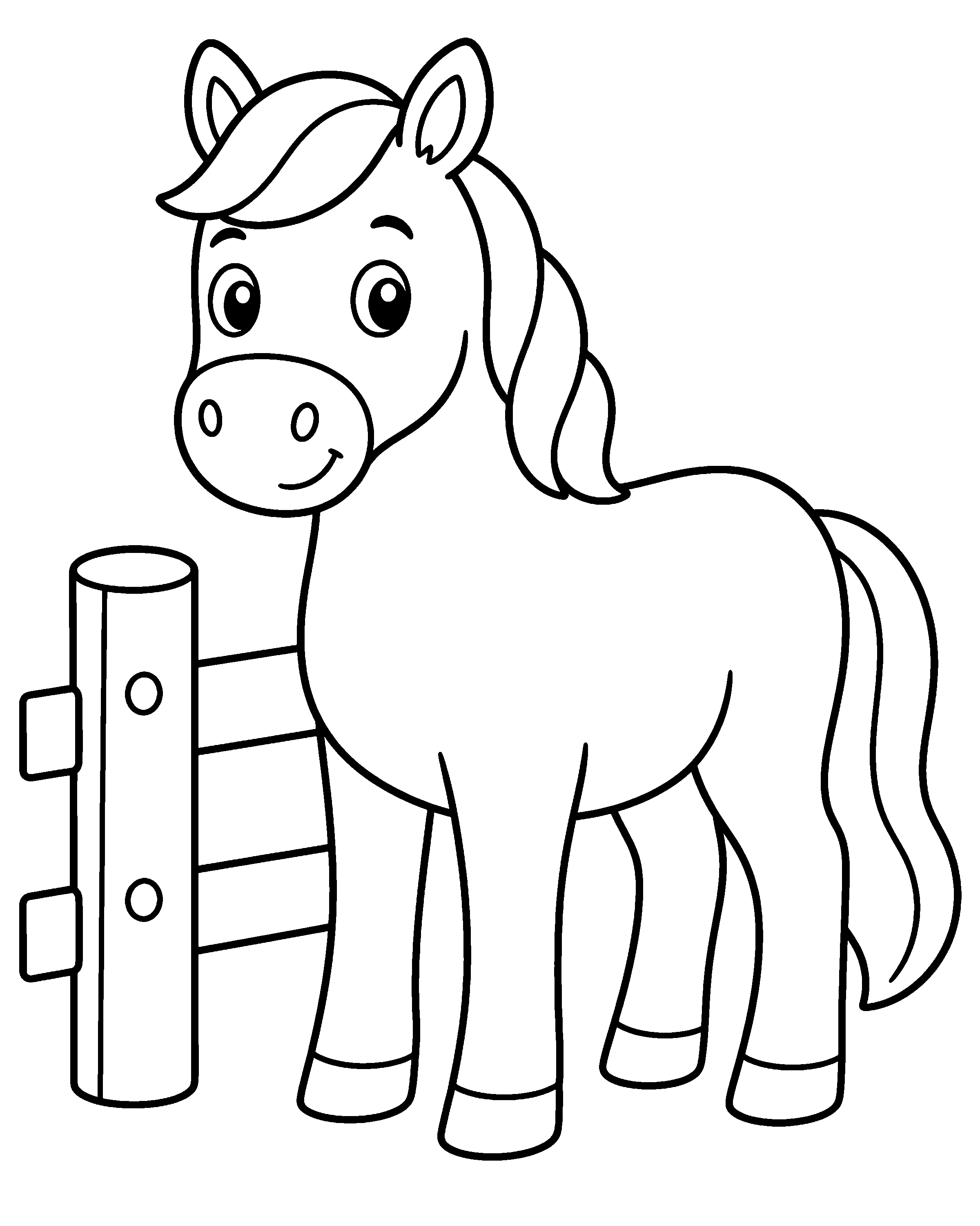 Gentle Horse colouring outline