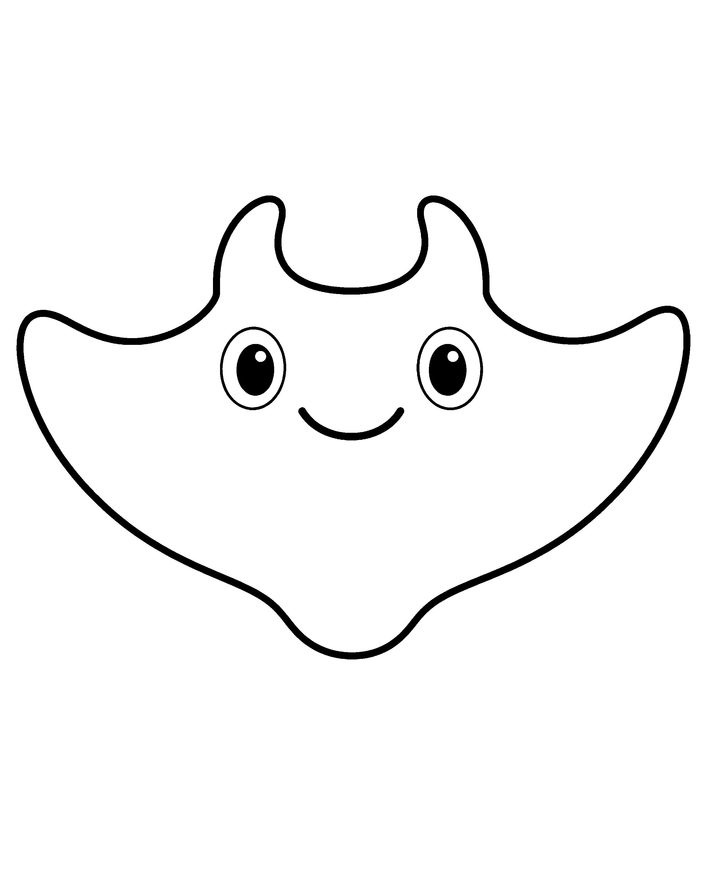 Gentle Manta colouring outline