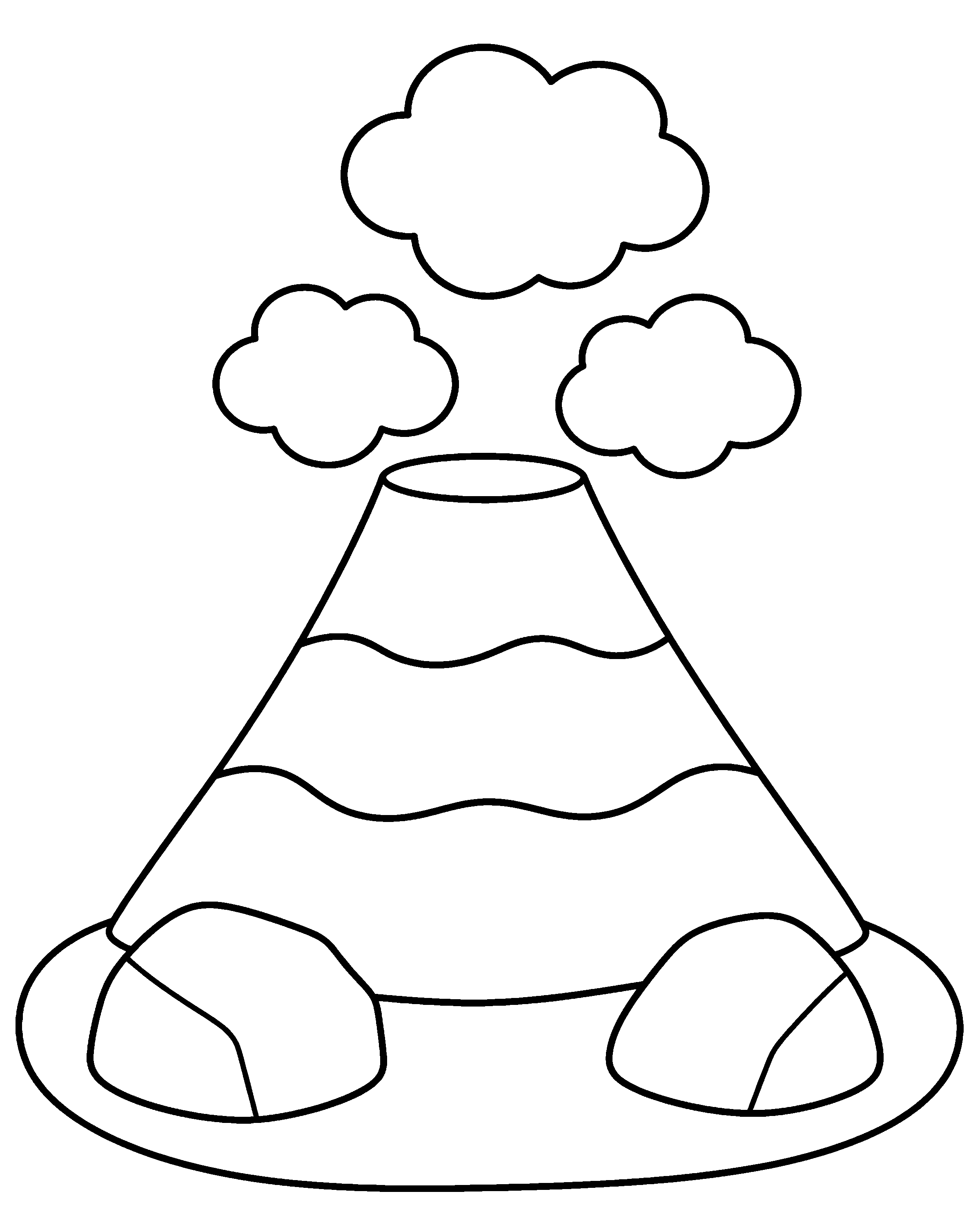 Gentle Volcano colouring outline