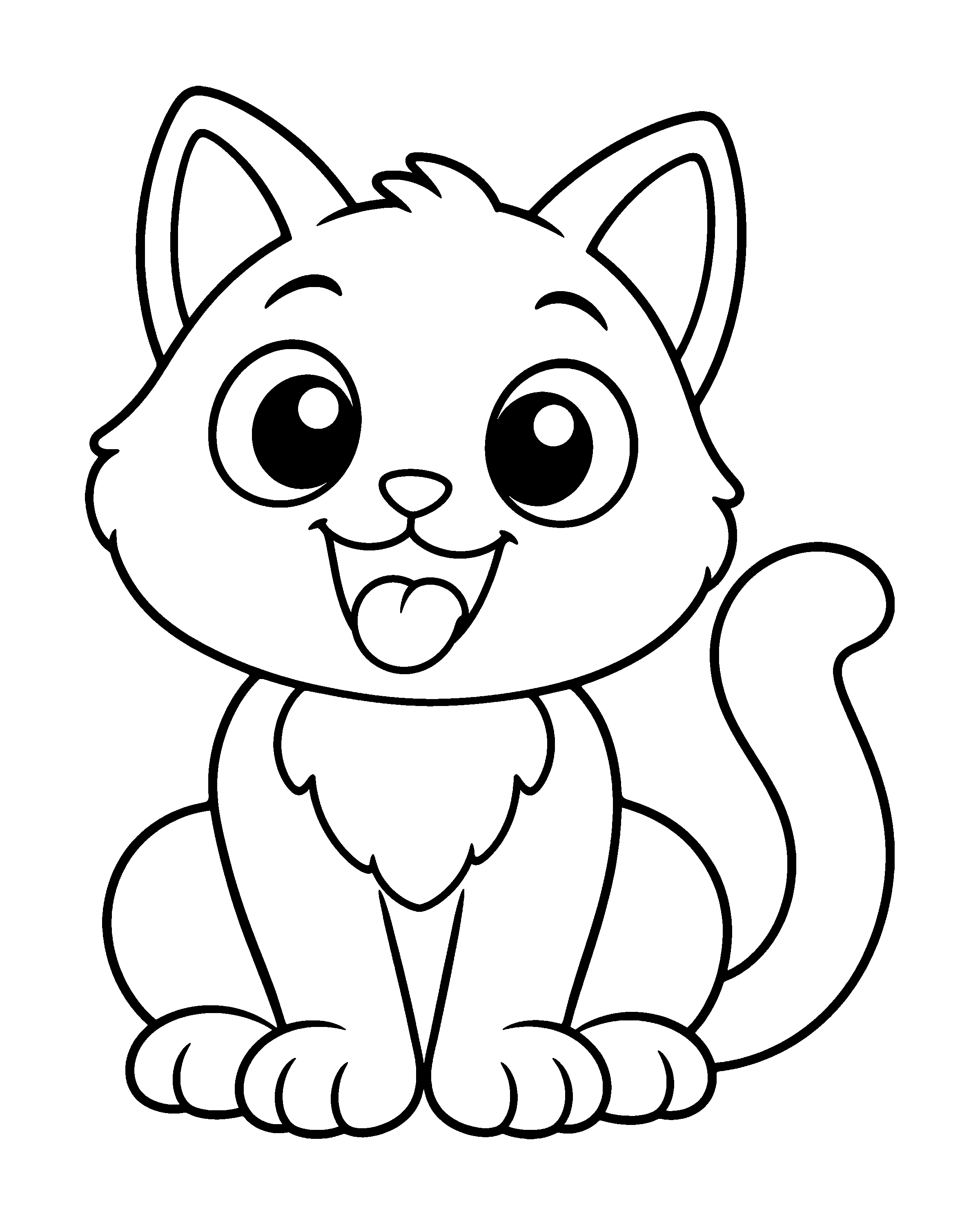 Black Cat colouring outline