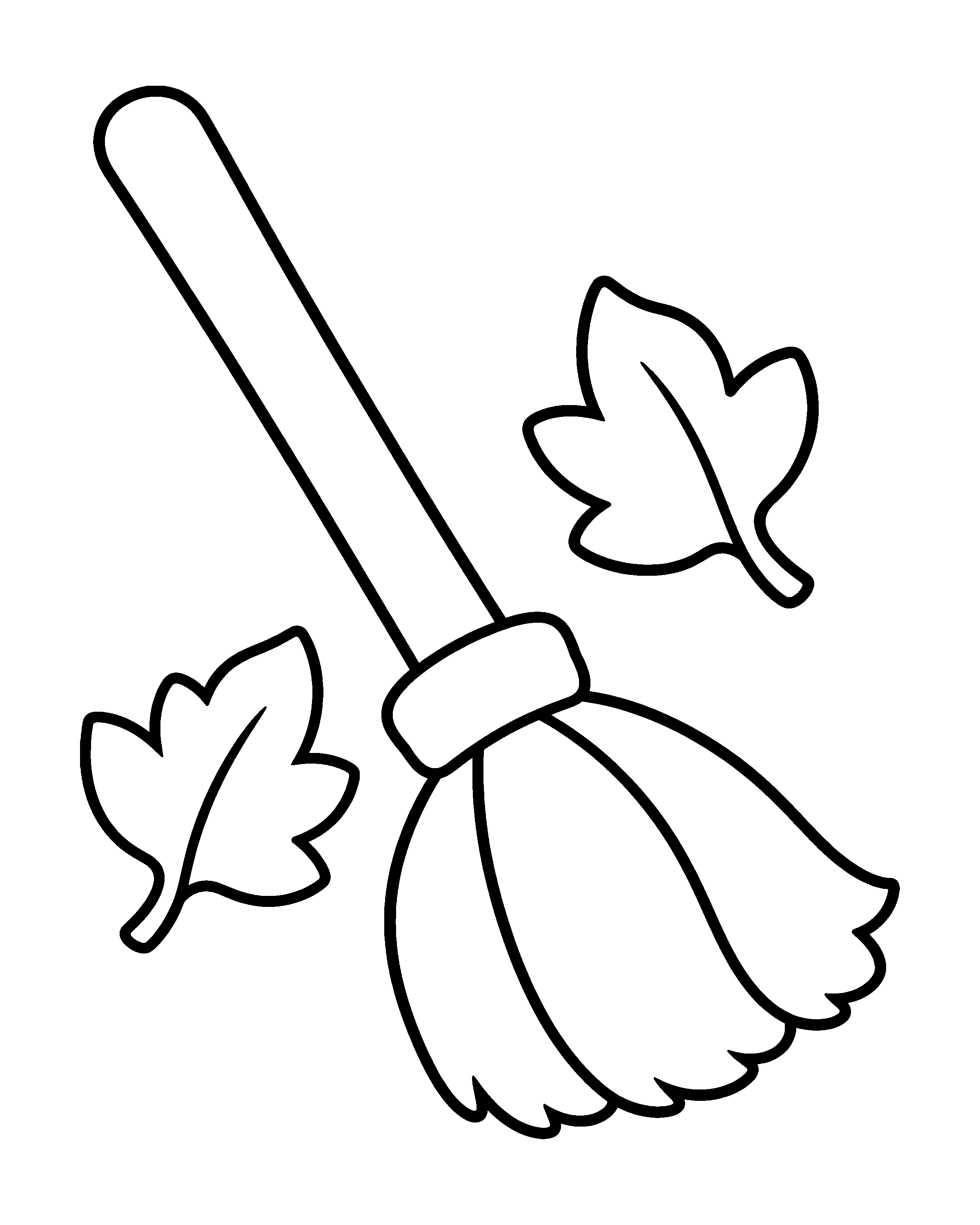 Broom colouring outline