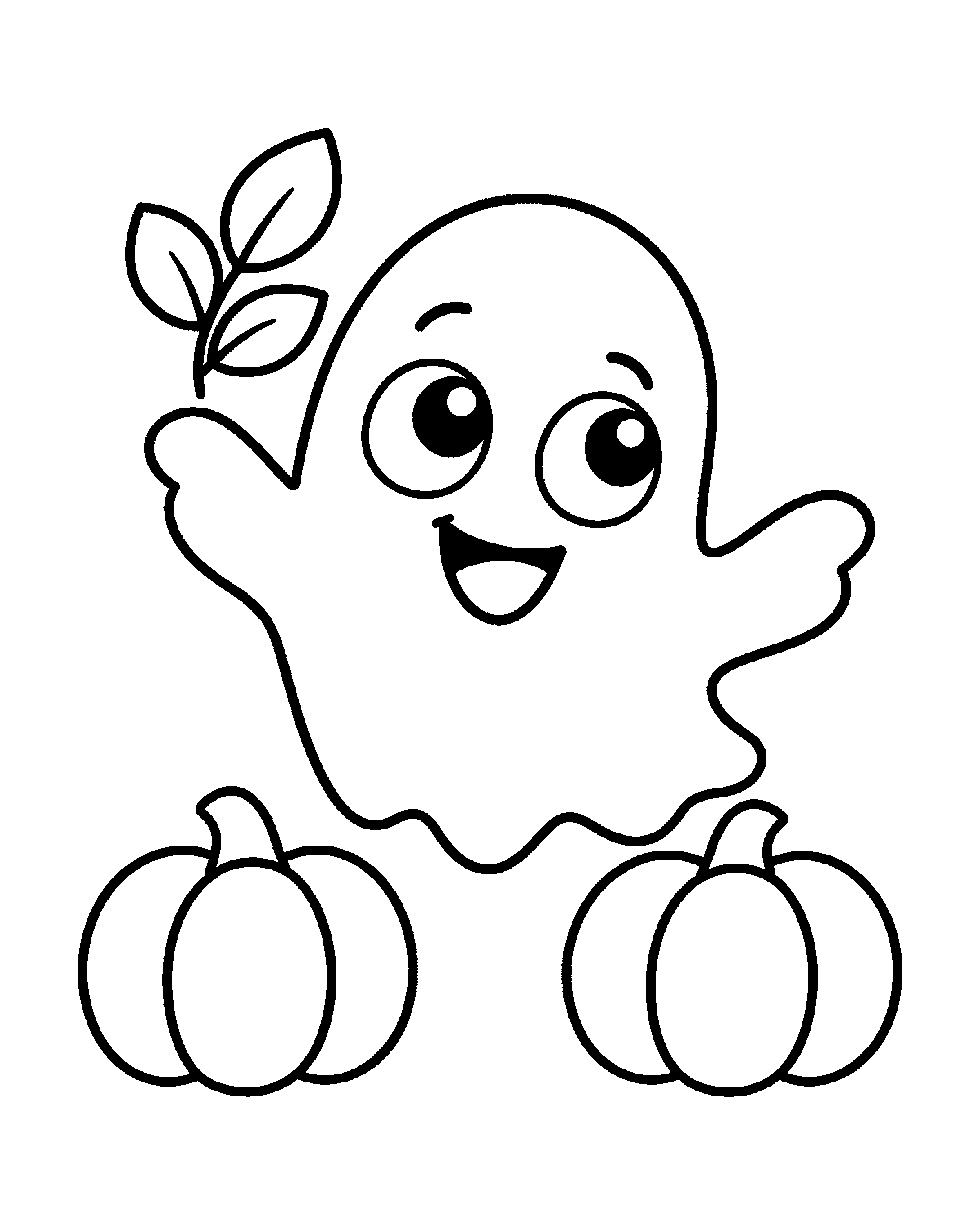 Friendly Ghost colouring outline