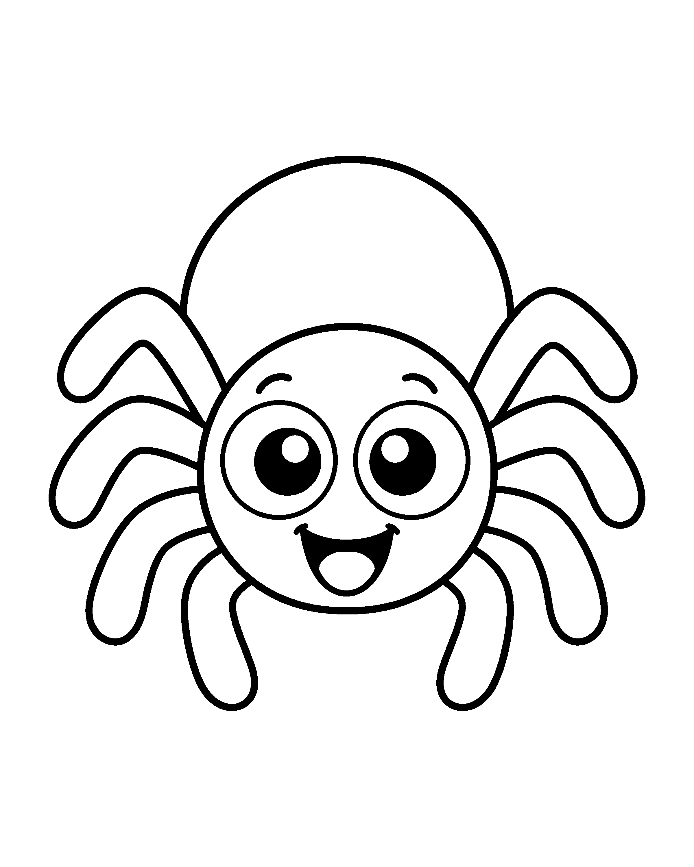 Friendly Spider colouring outline