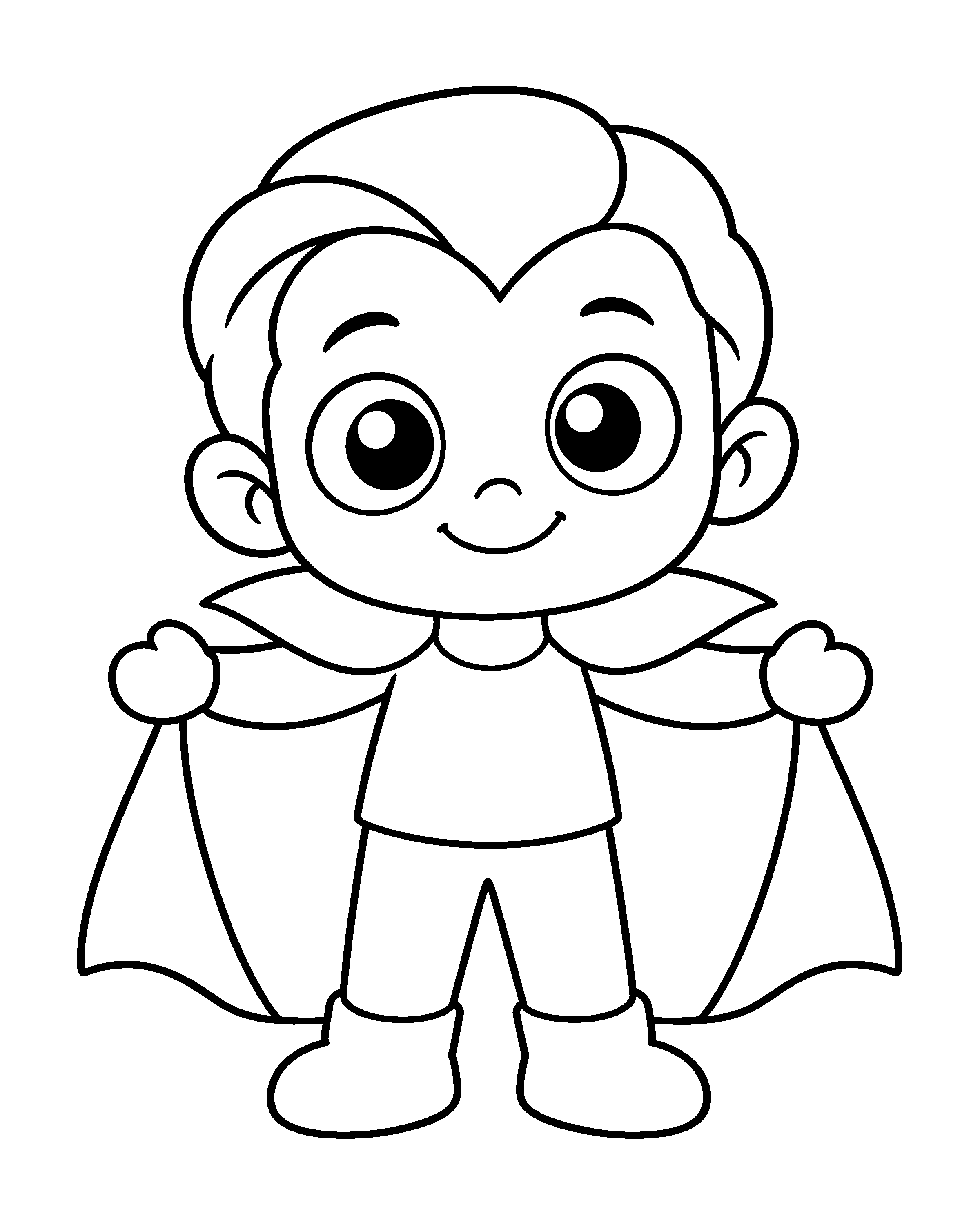 Friendly Vampire colouring outline