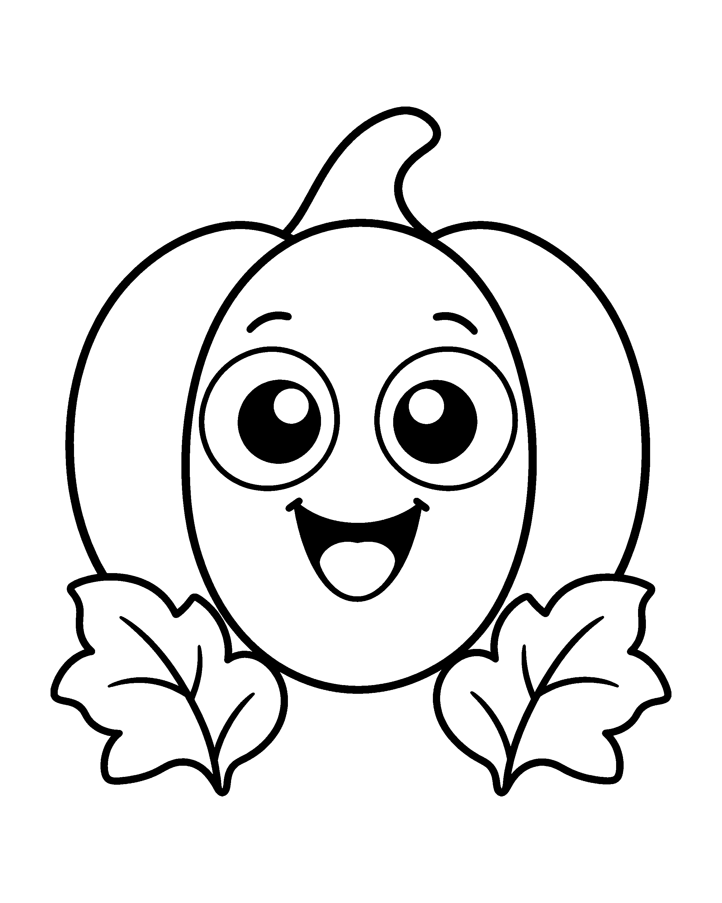 Happy Pumpkin colouring outline