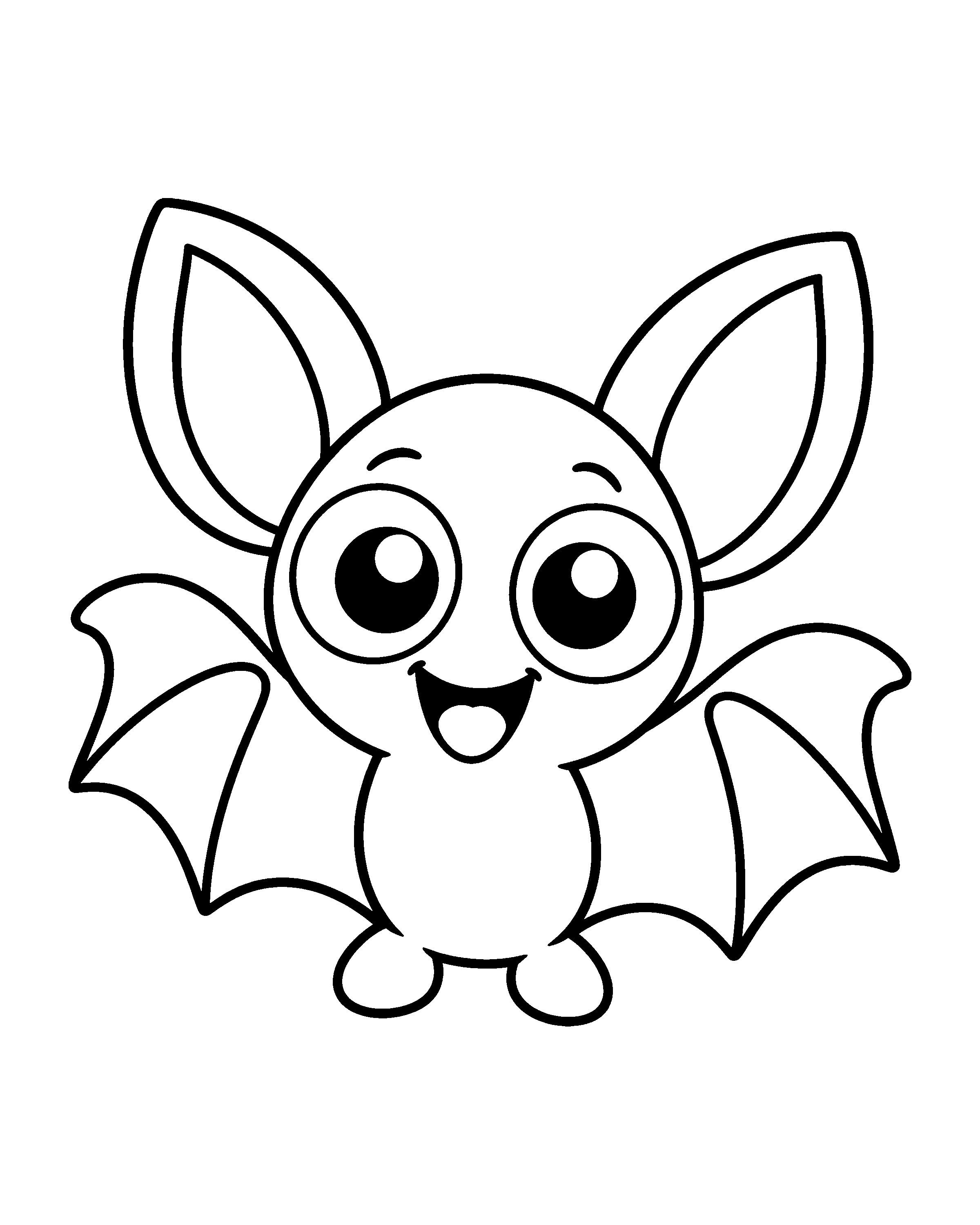 Little Bat colouring outline
