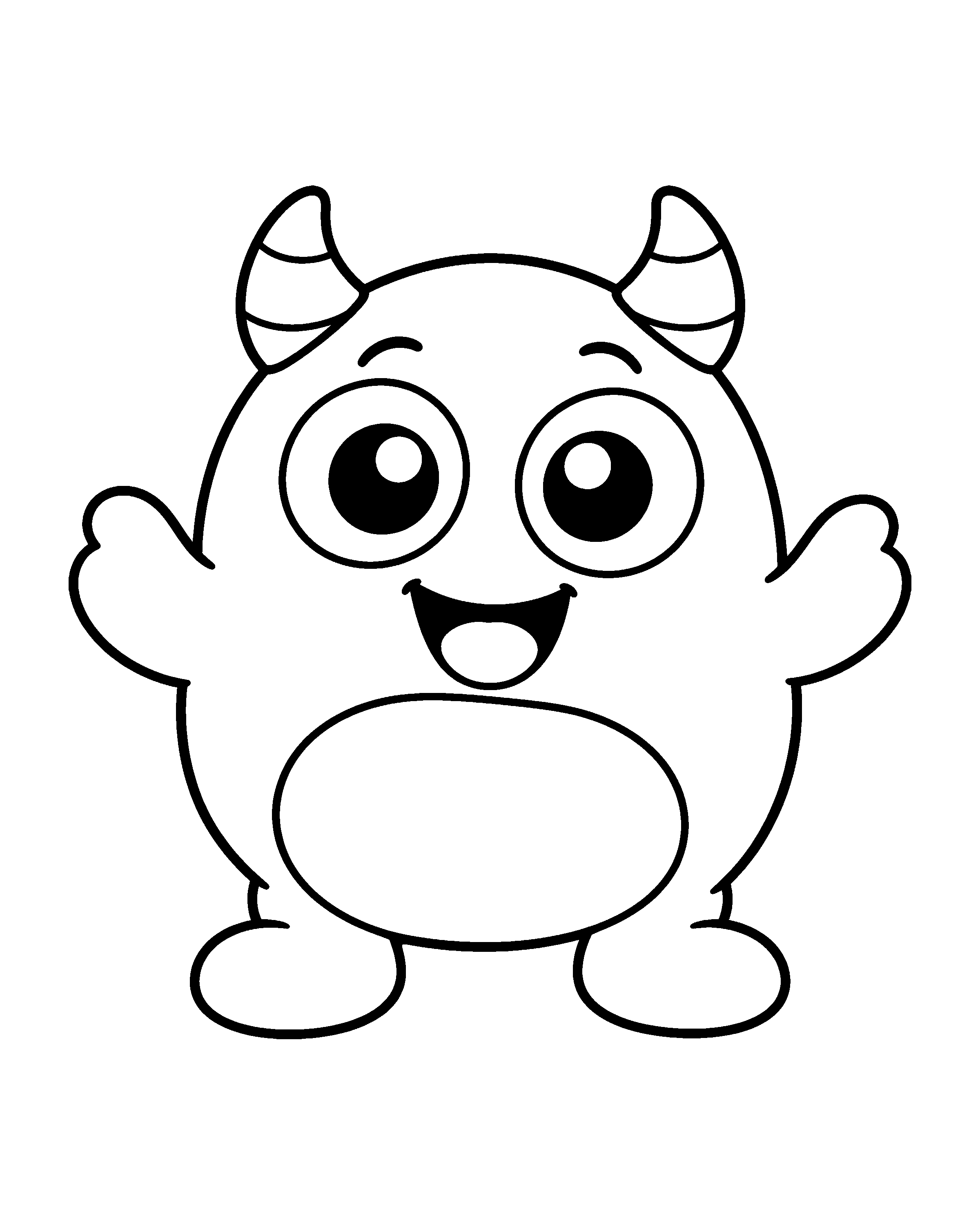 Round Monster colouring outline