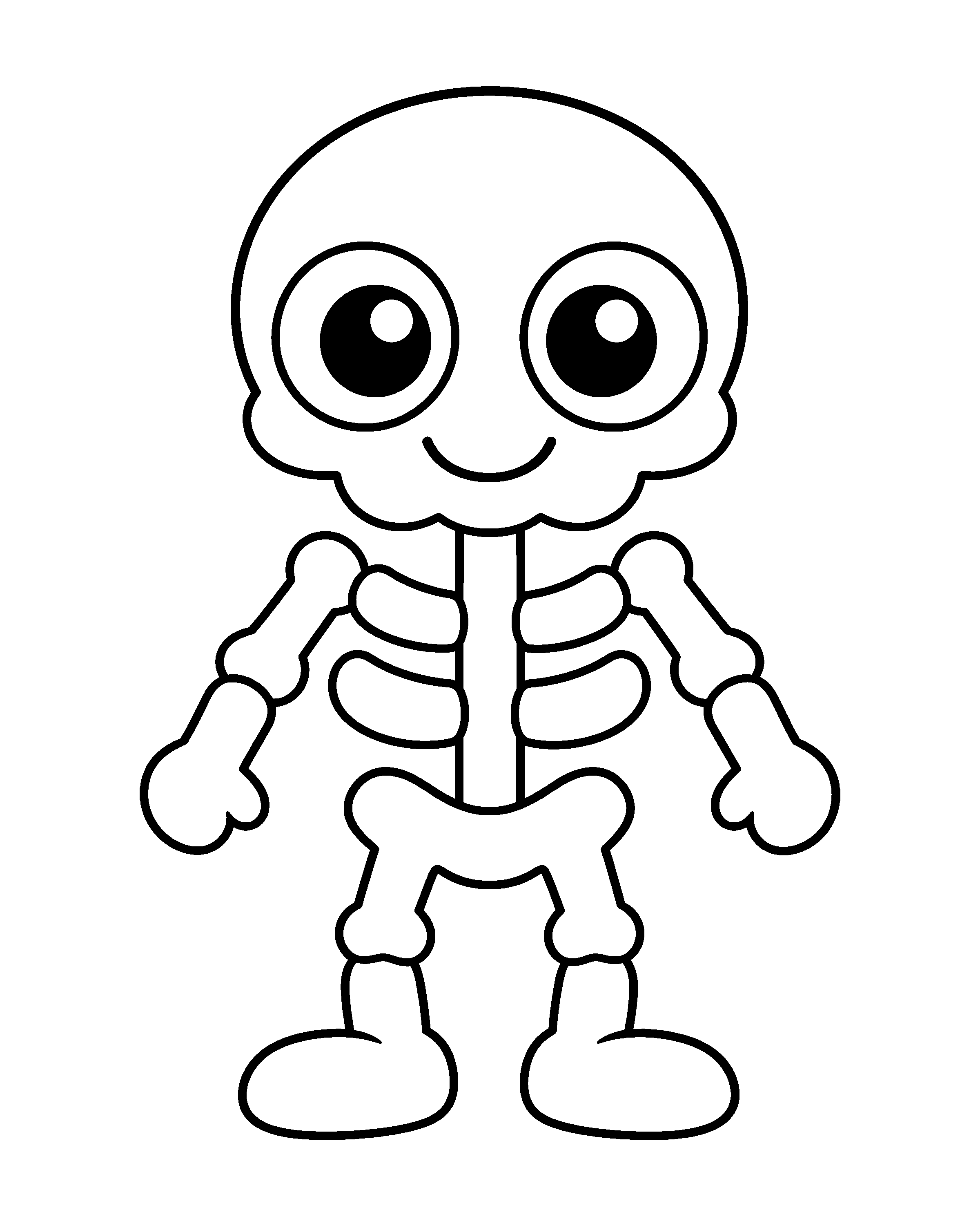 Smiling Skeleton colouring outline