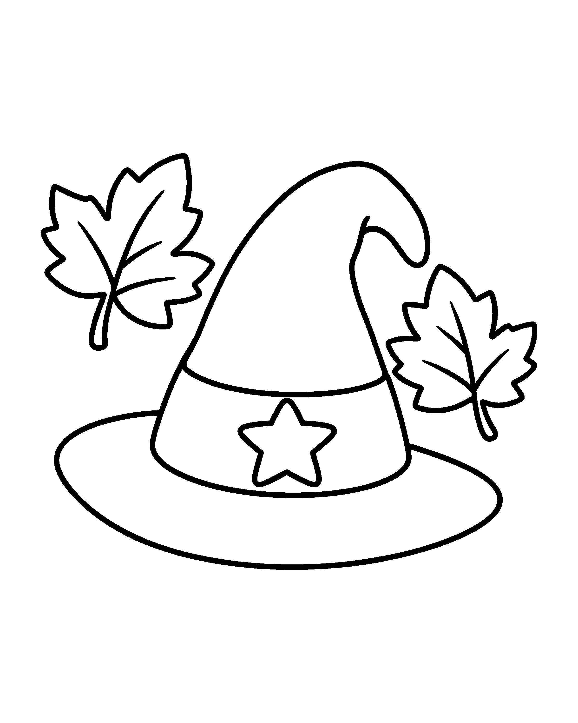 Witch Hat colouring outline