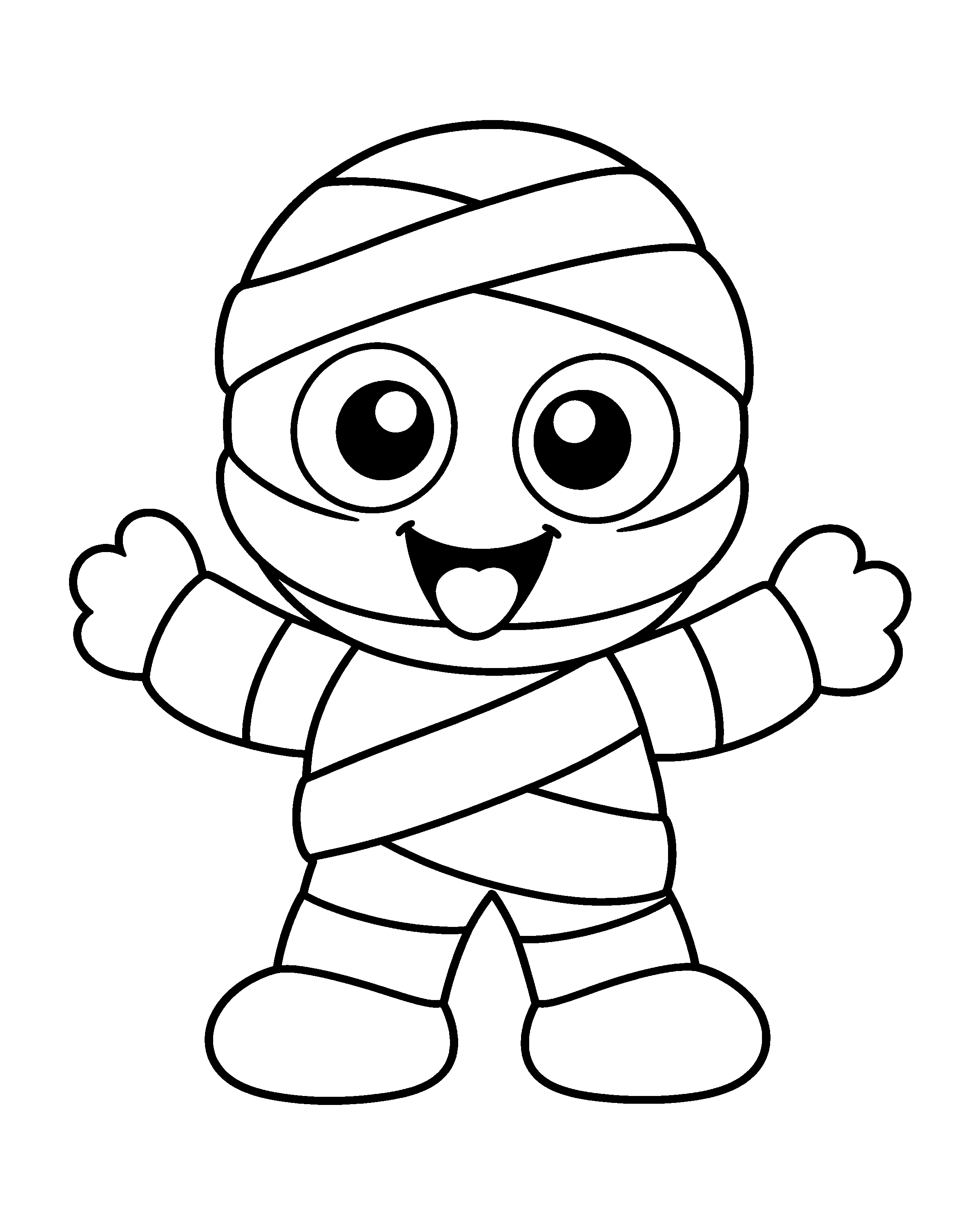 Wrapped Mummy colouring outline