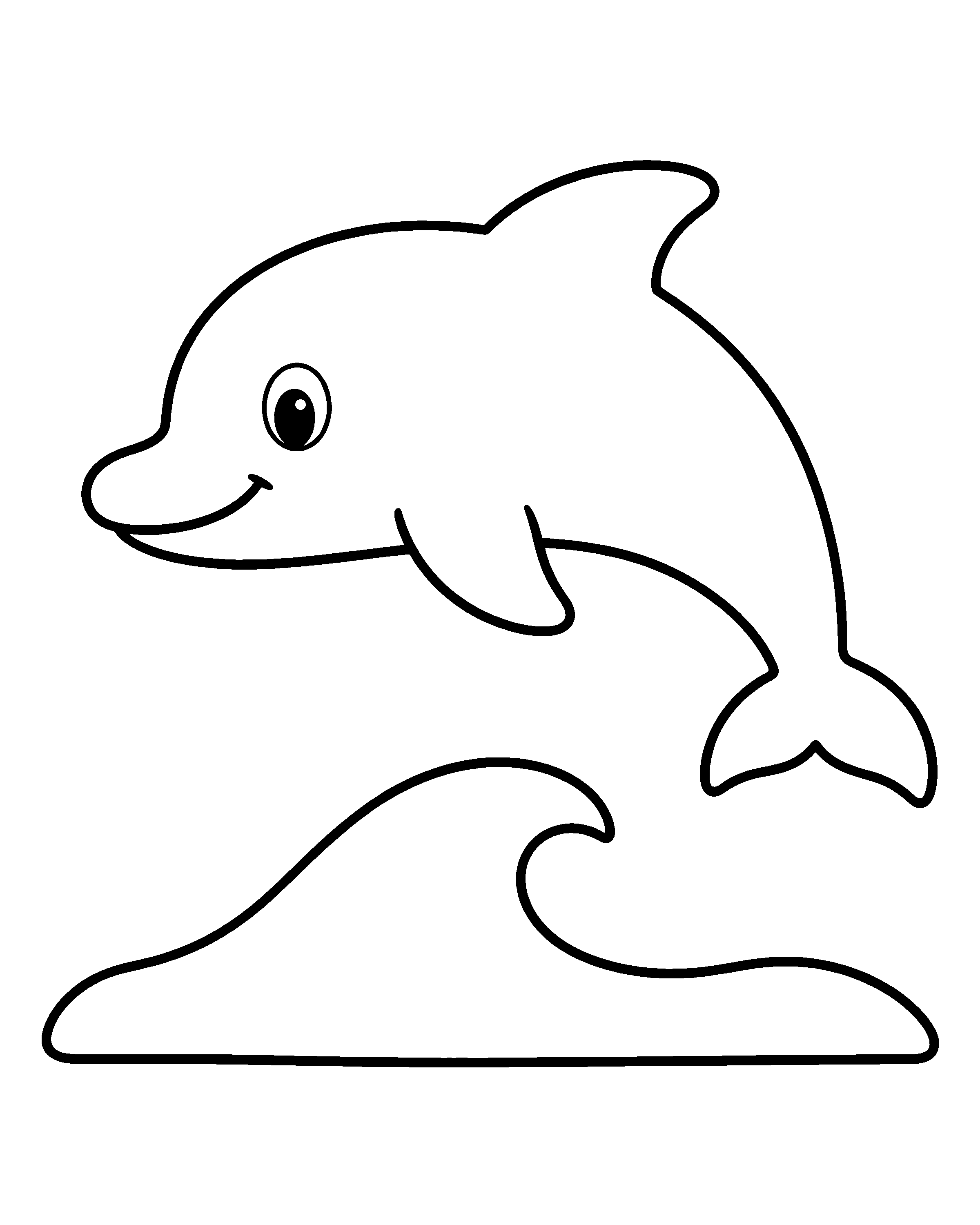 Happy Dolphin colouring outline