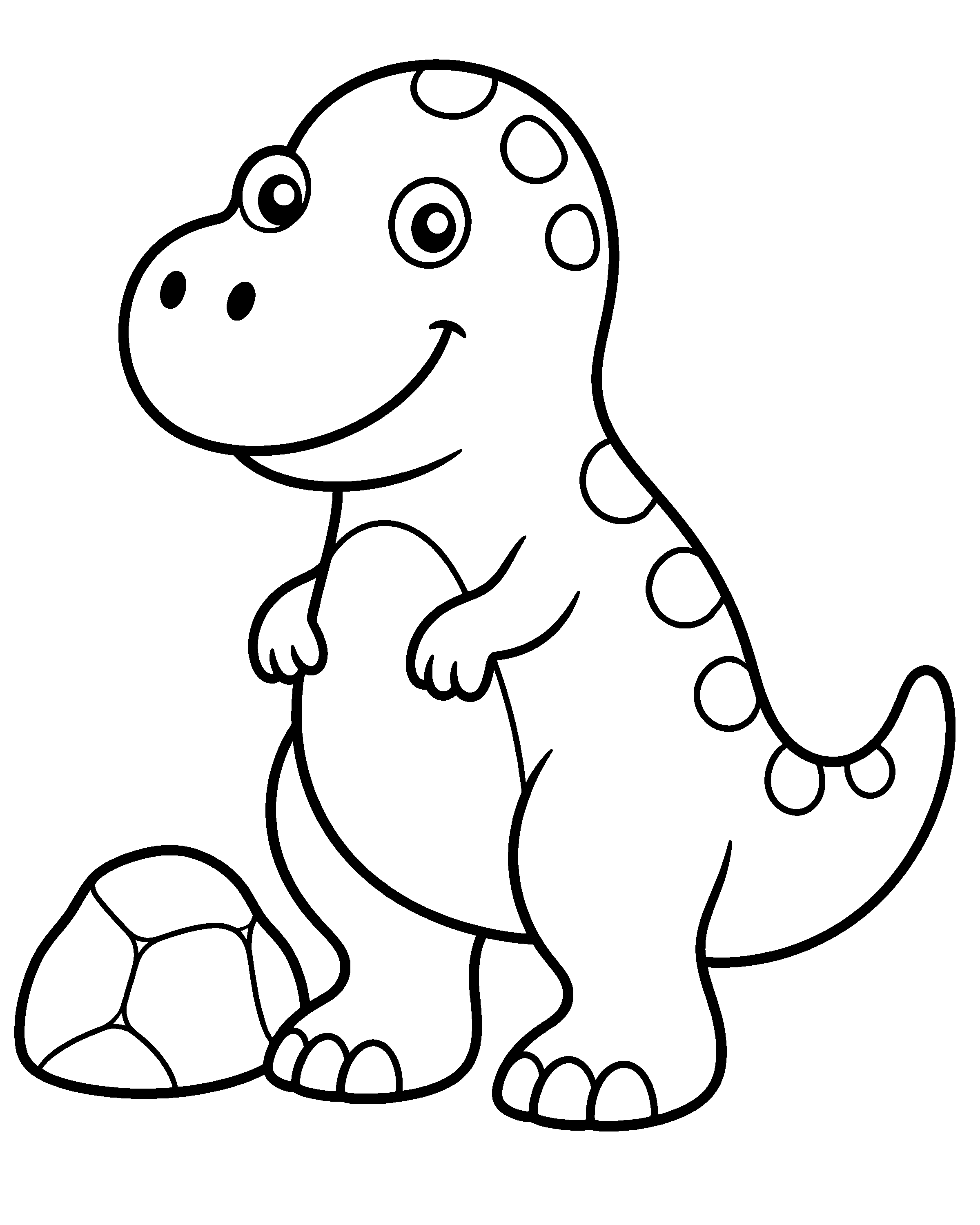 Happy T-Rex colouring outline