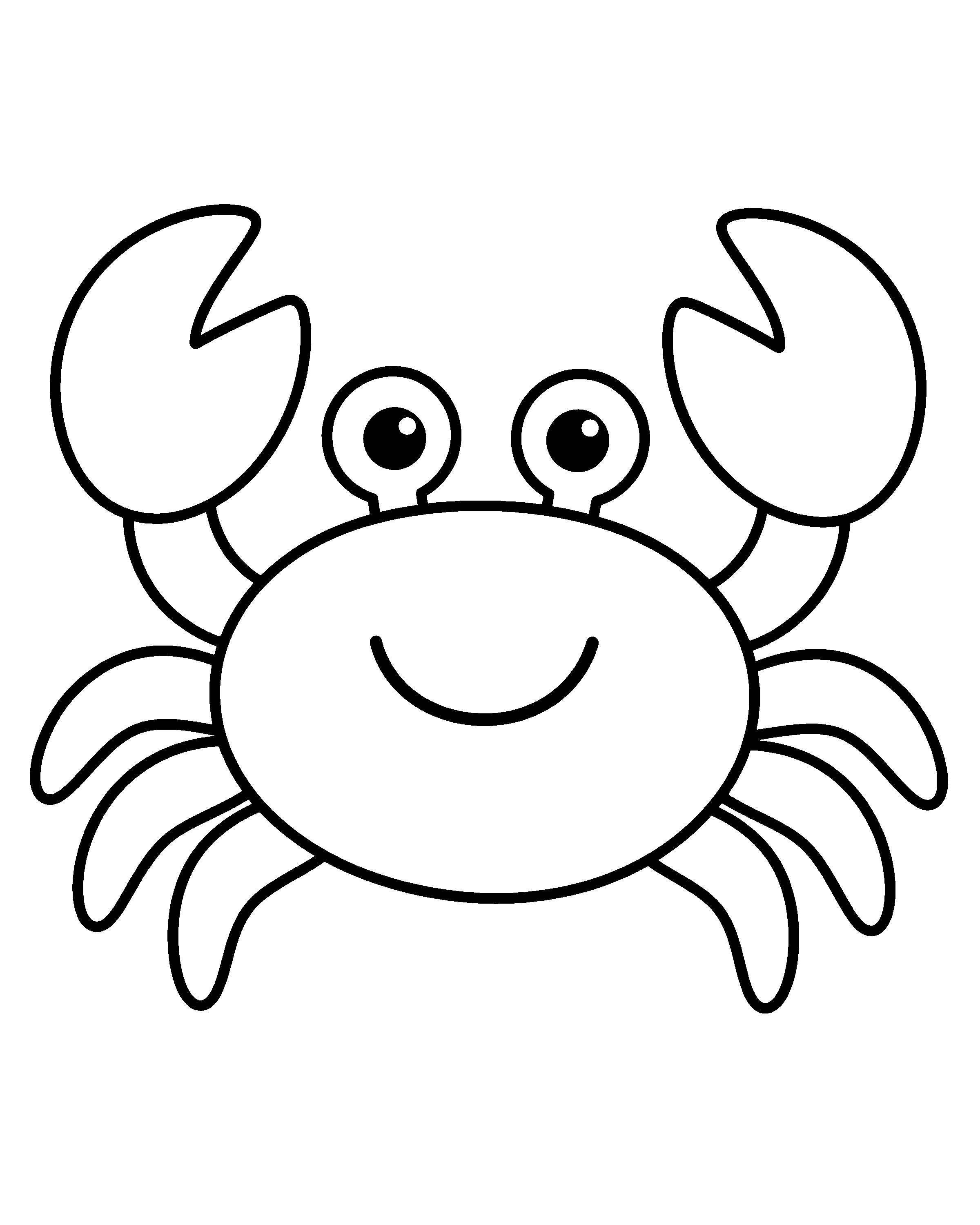 High-Five Crab colouring outline