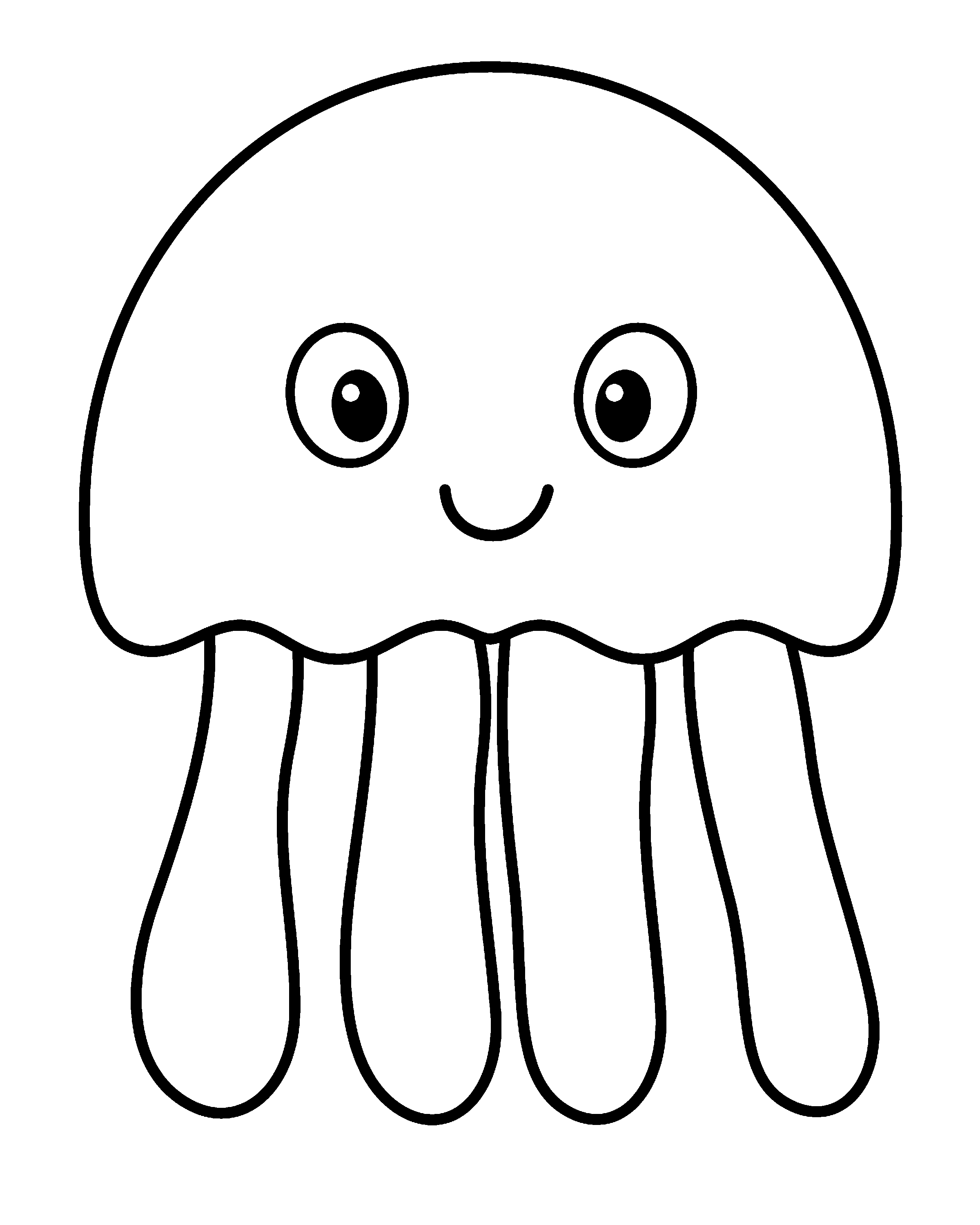 Jolly Jellyfish colouring outline