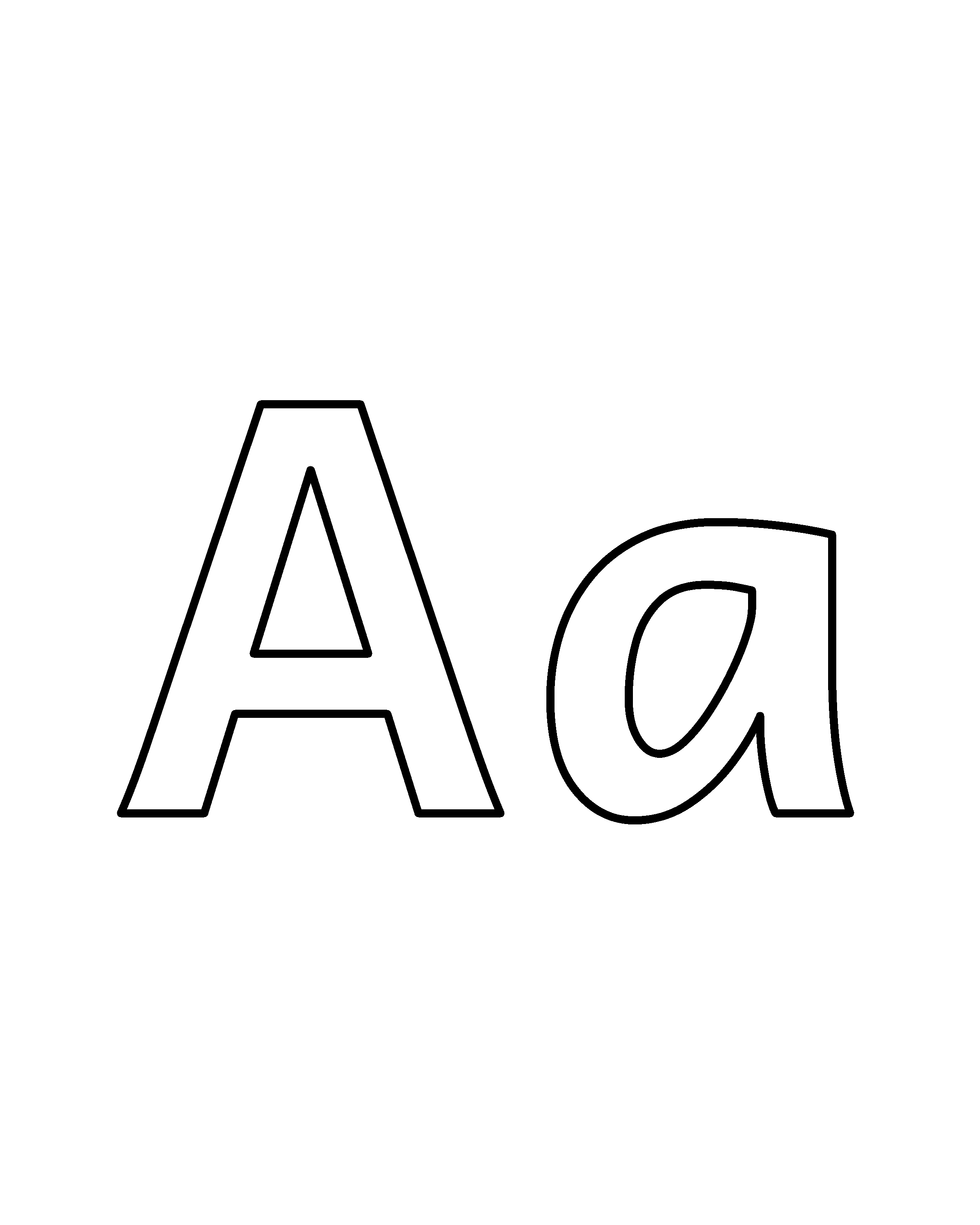 Aa colouring outline