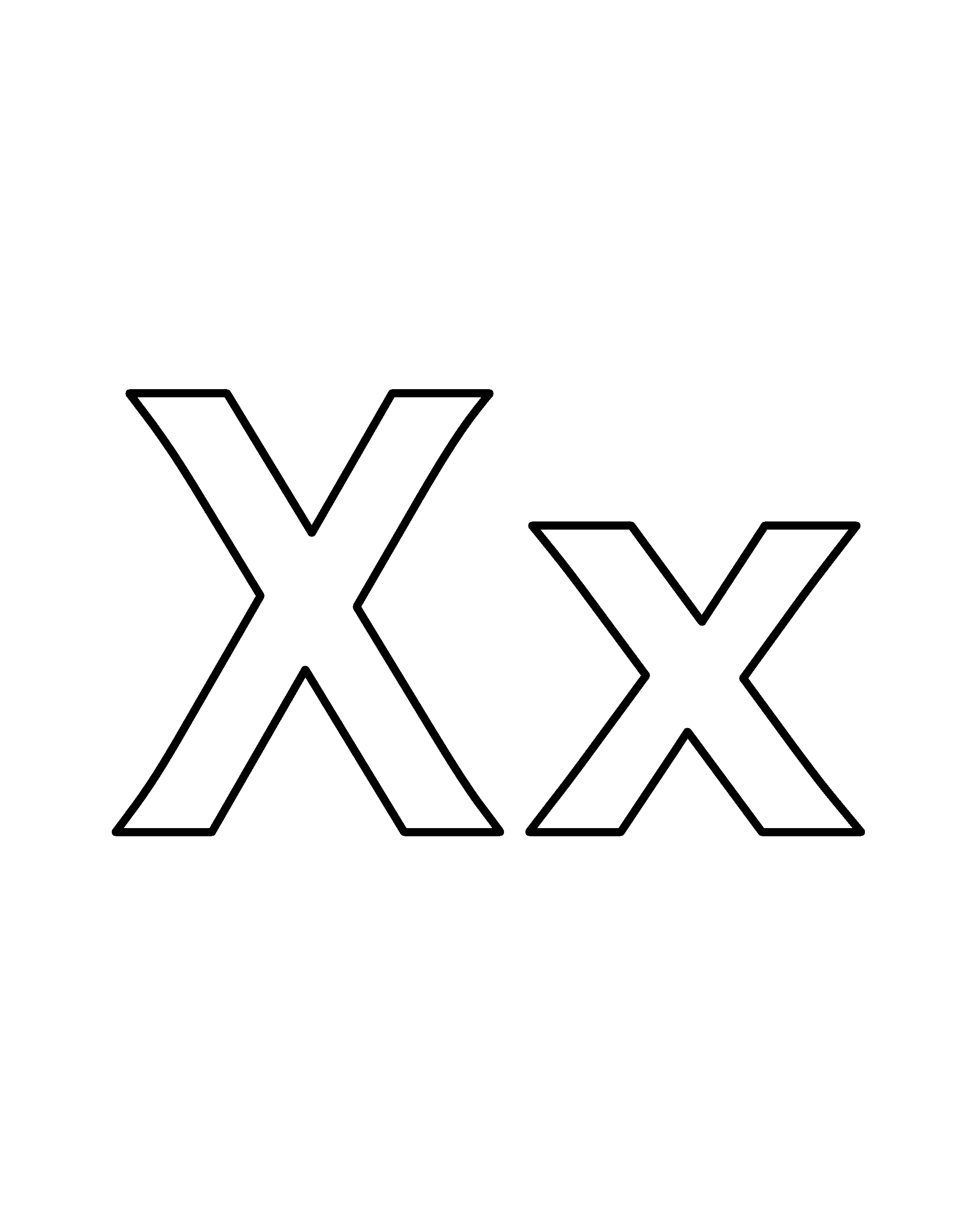 Xx colouring outline