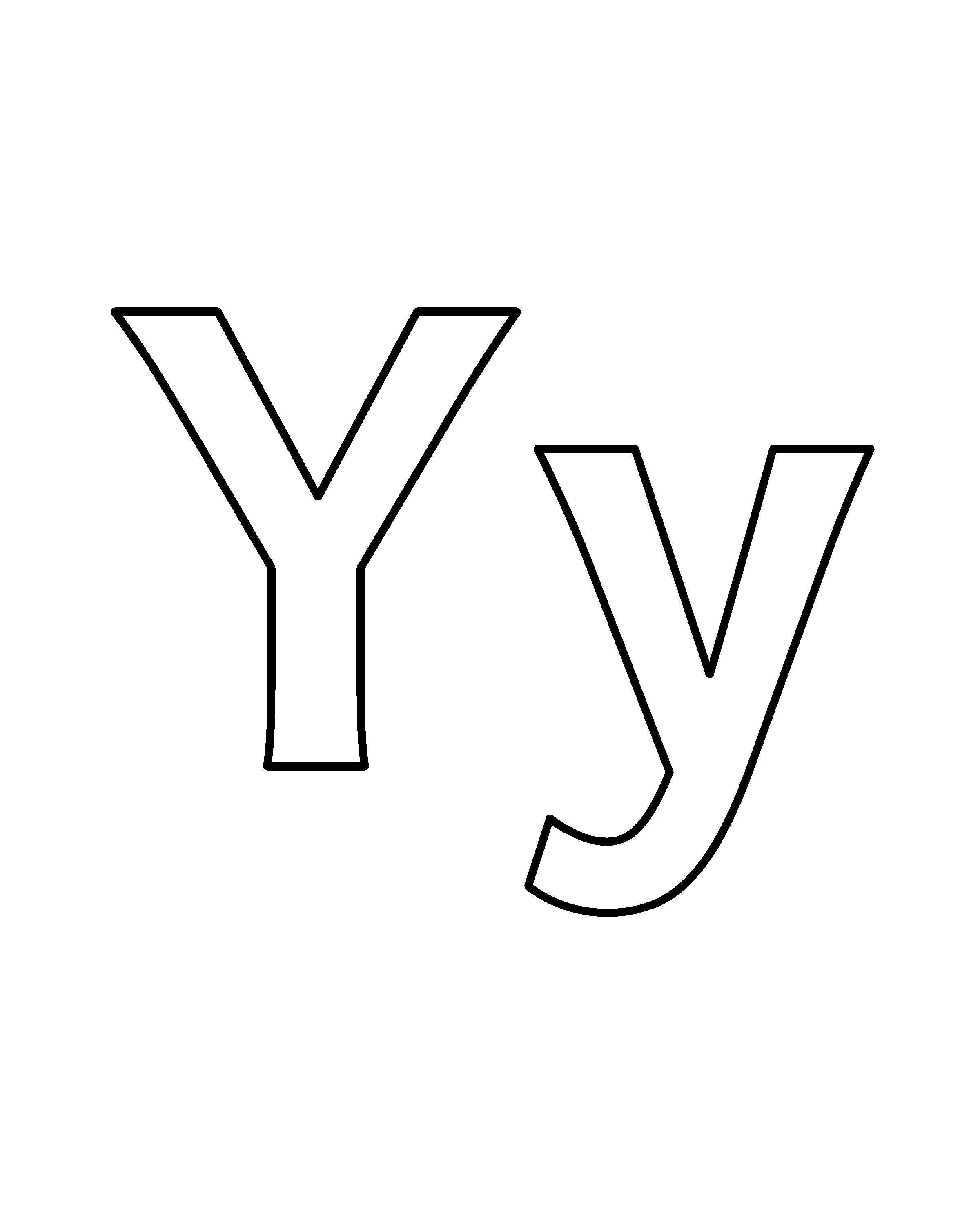 Yy colouring outline