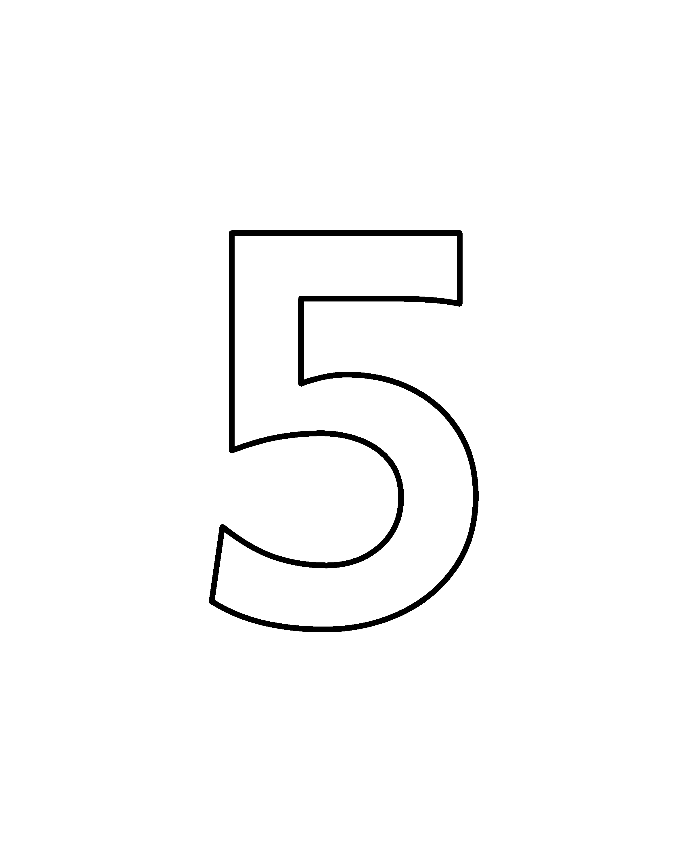5 colouring outline