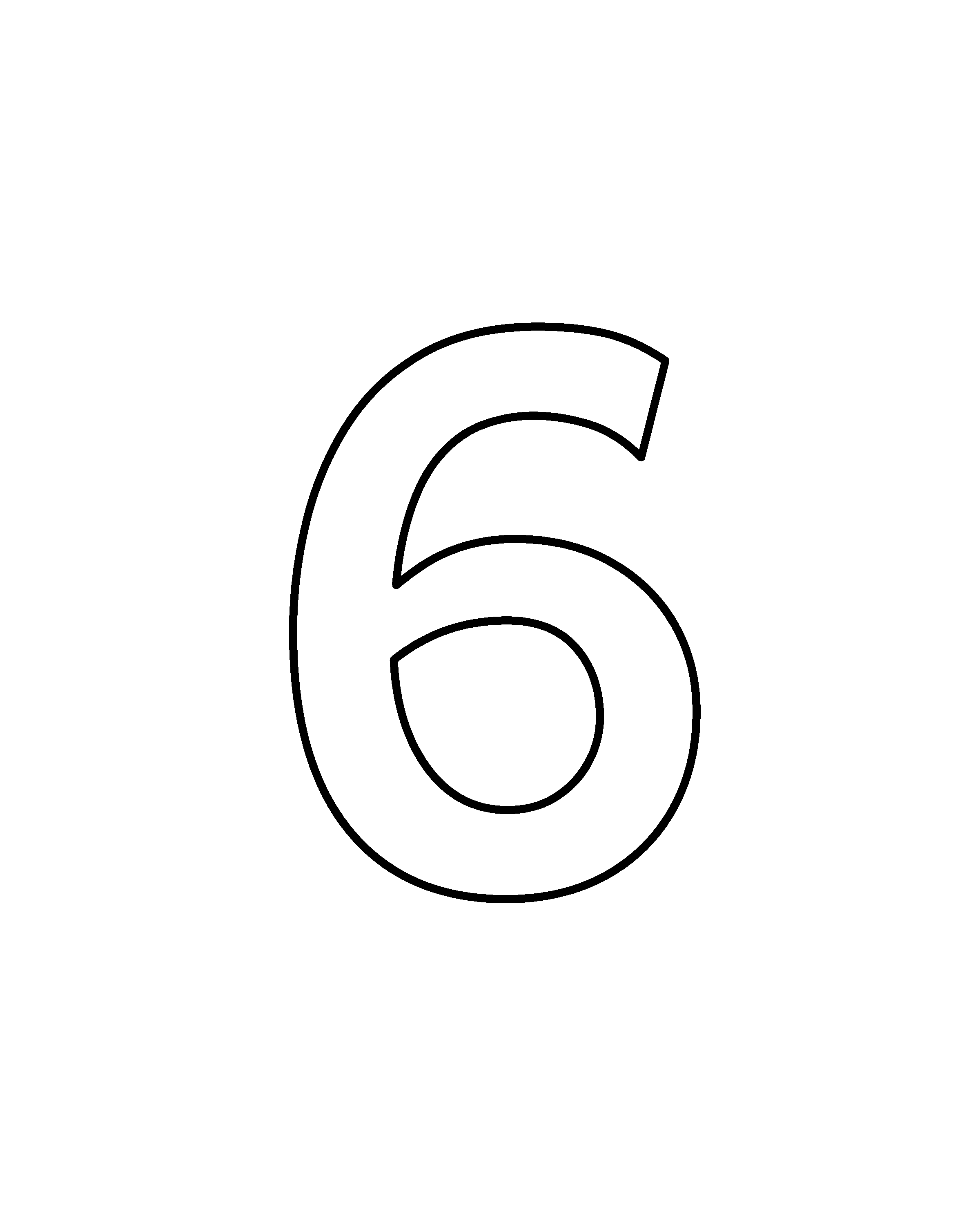 6 colouring outline