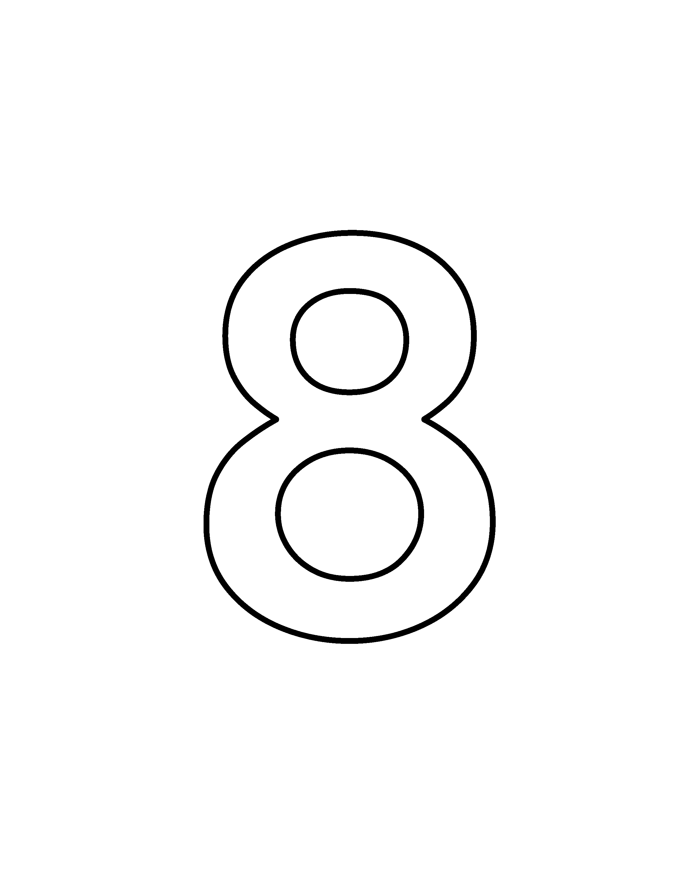 8 colouring outline