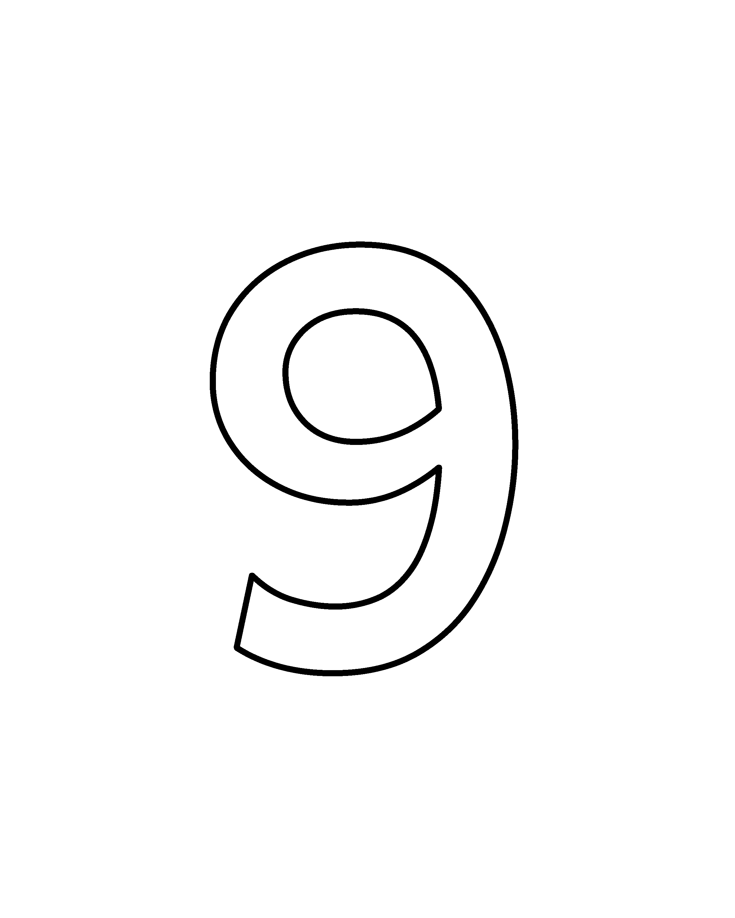 9 colouring outline