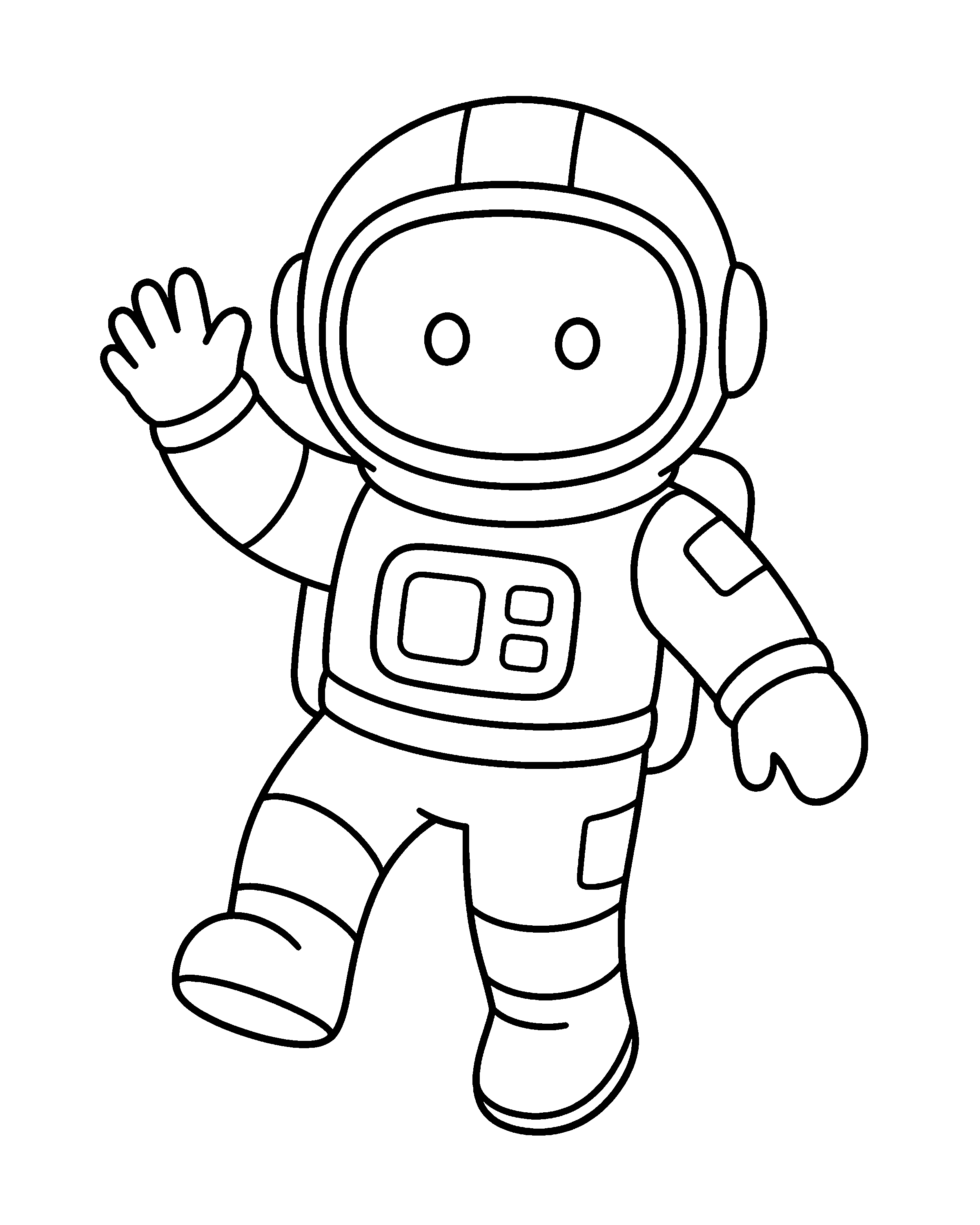 Little Astronaut colouring outline
