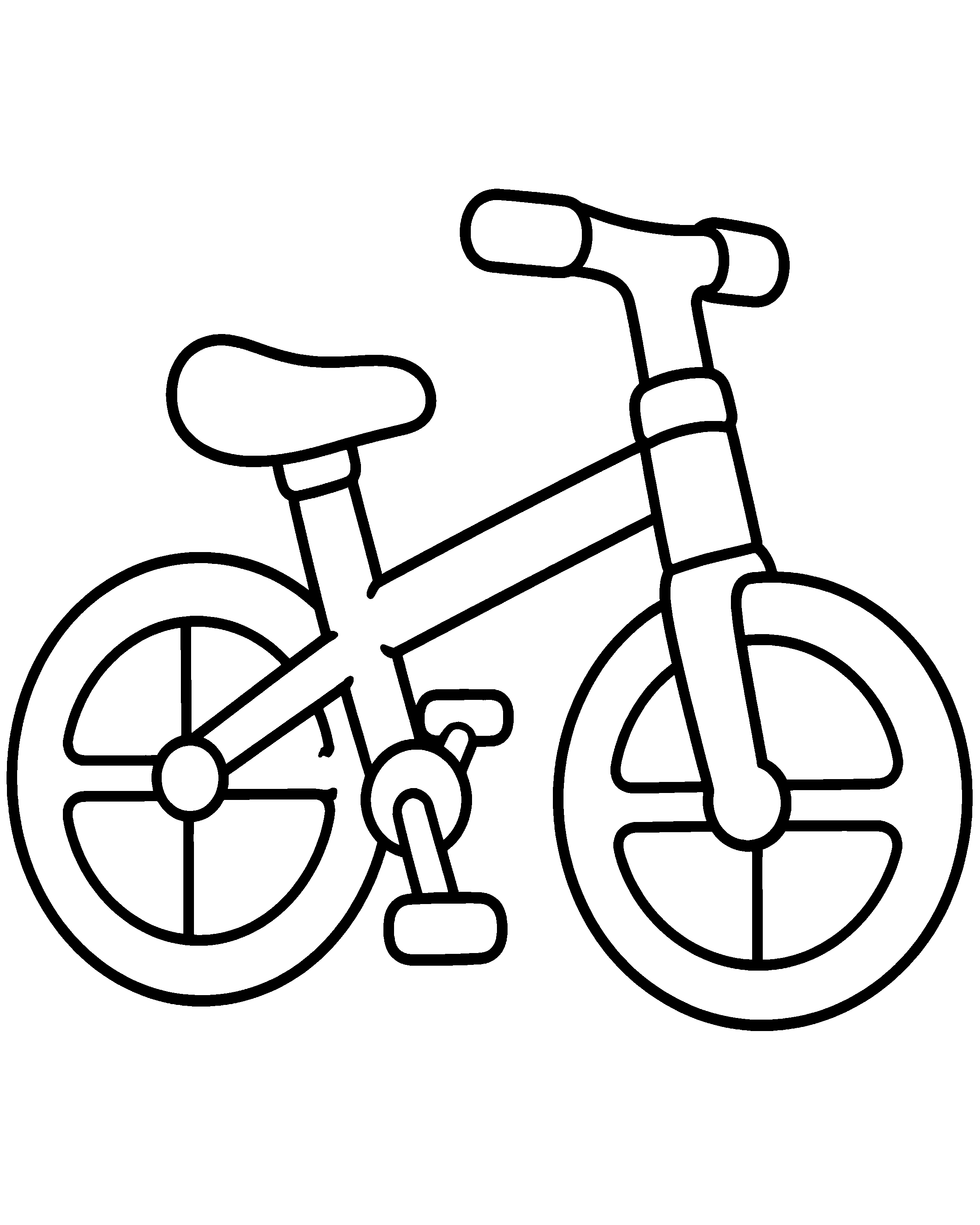 Little Bicycle colouring outline