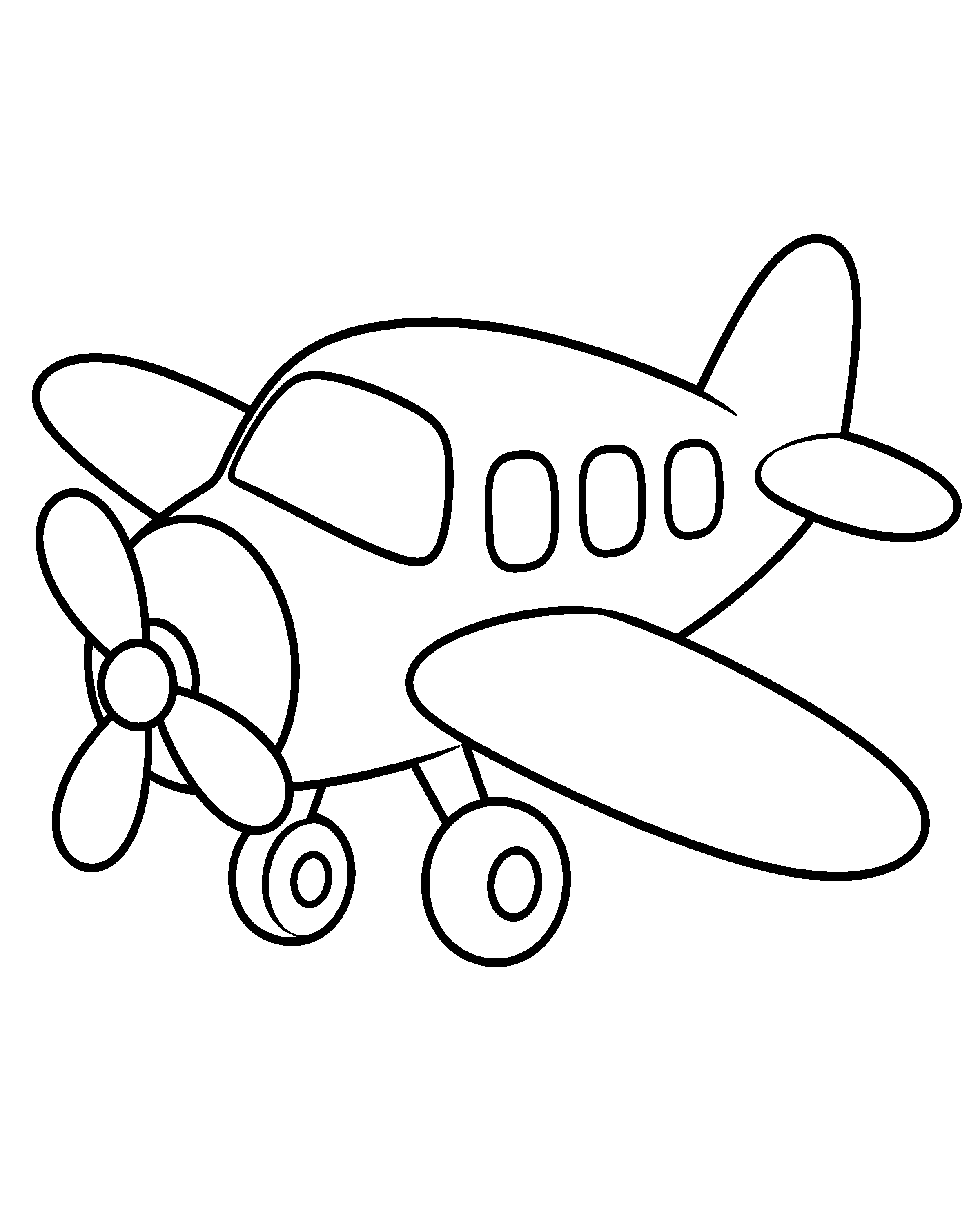 Little Plane colouring outline