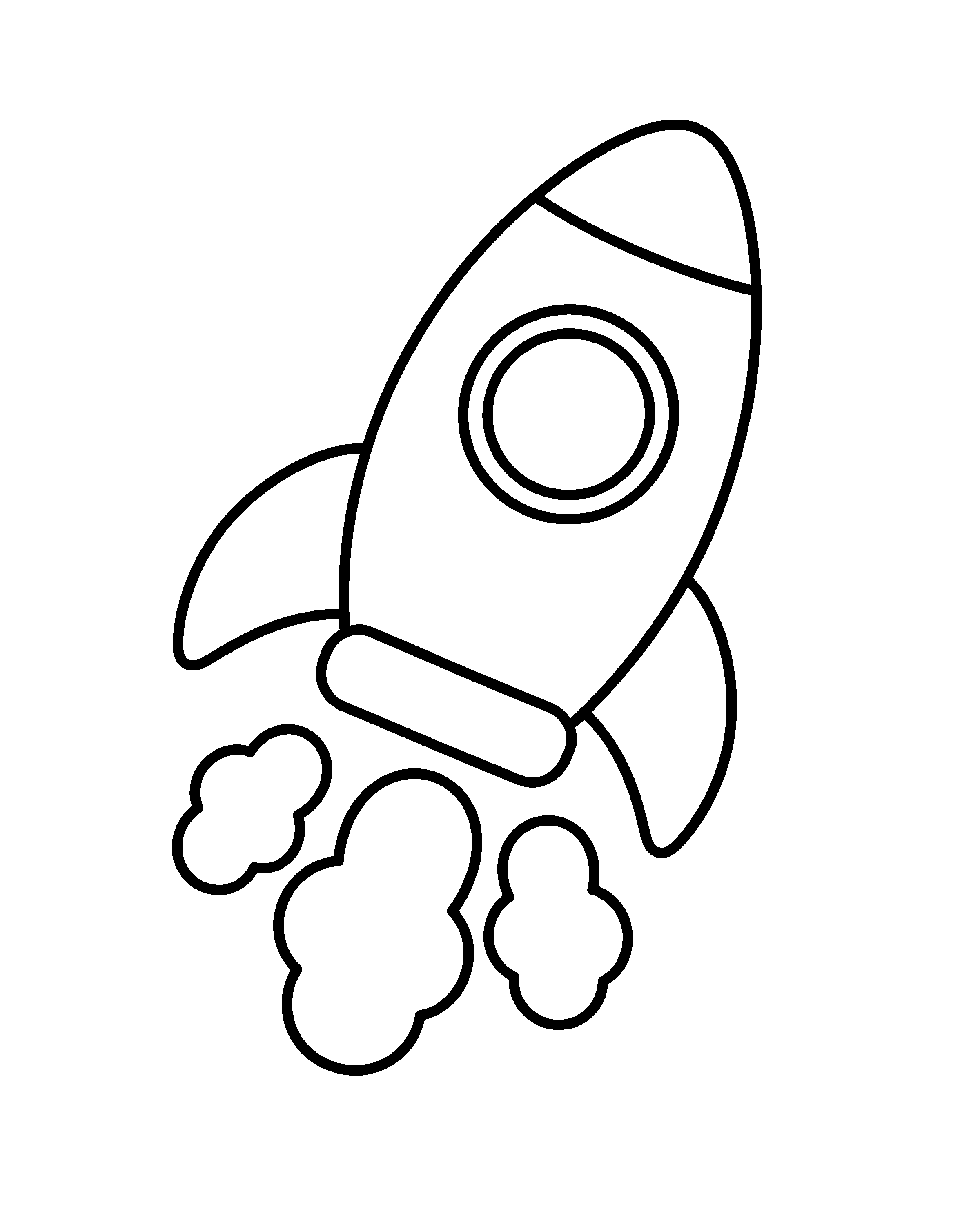 Little Rocket colouring outline