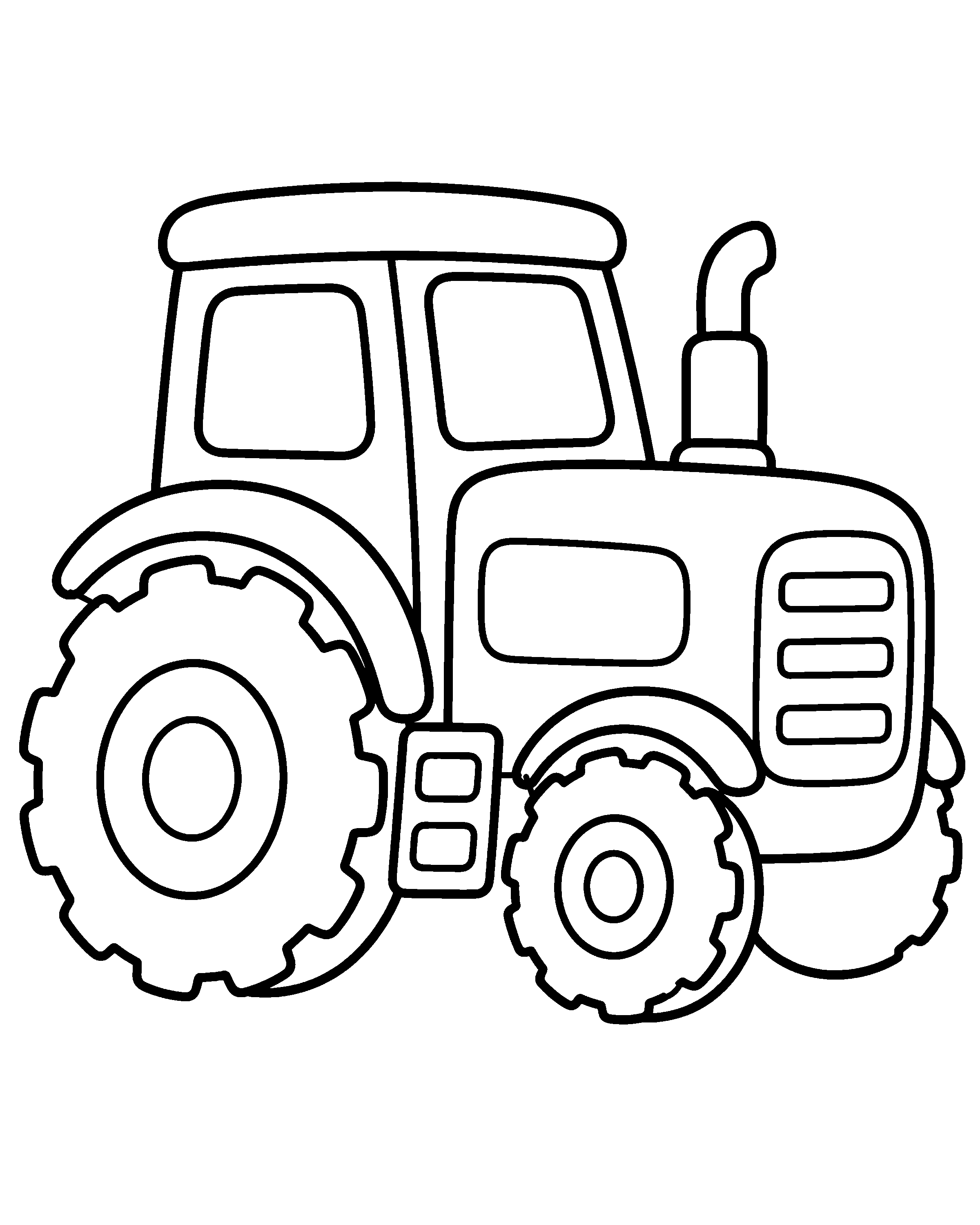 Little Tractor colouring outline