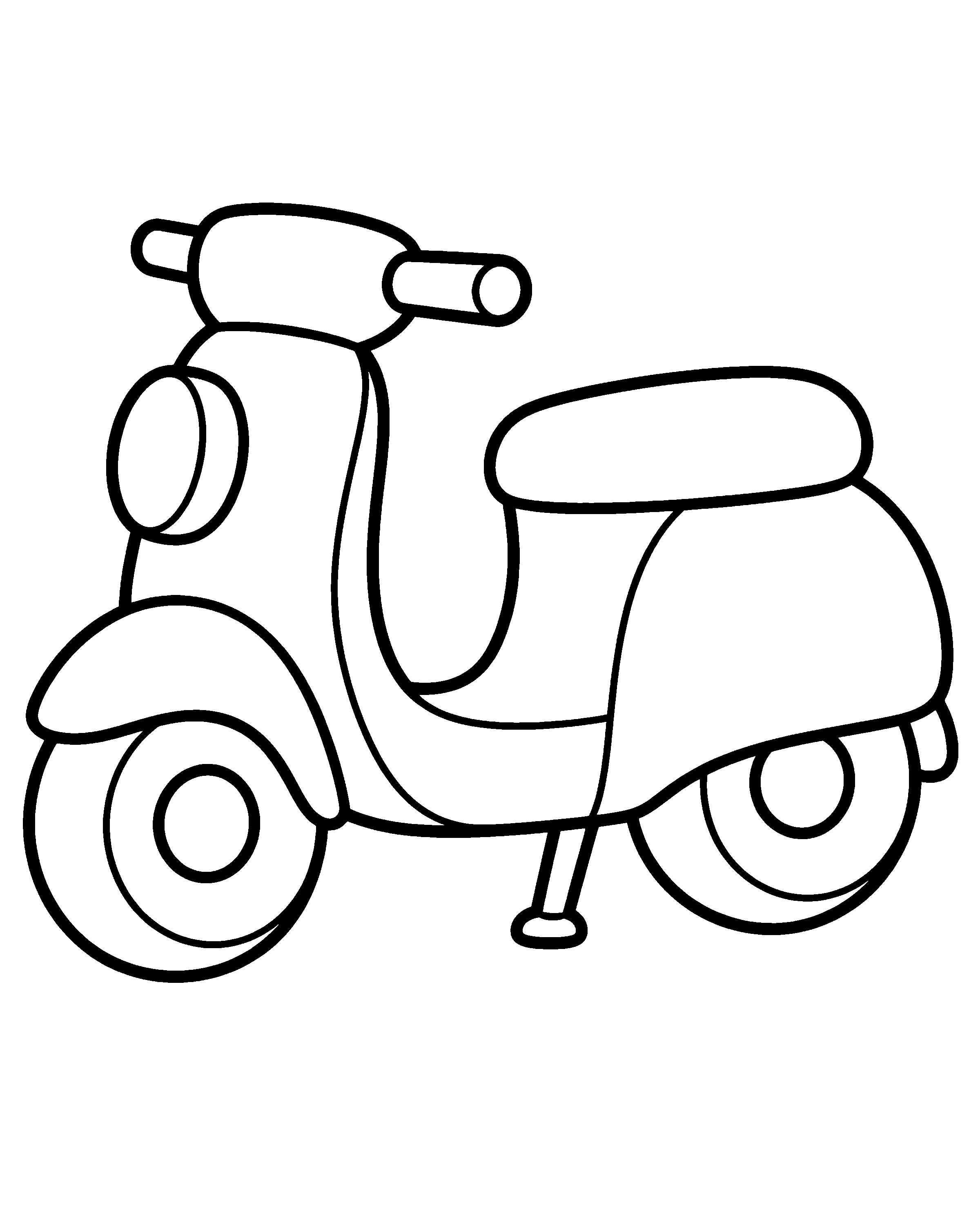 Motor Scooter colouring outline