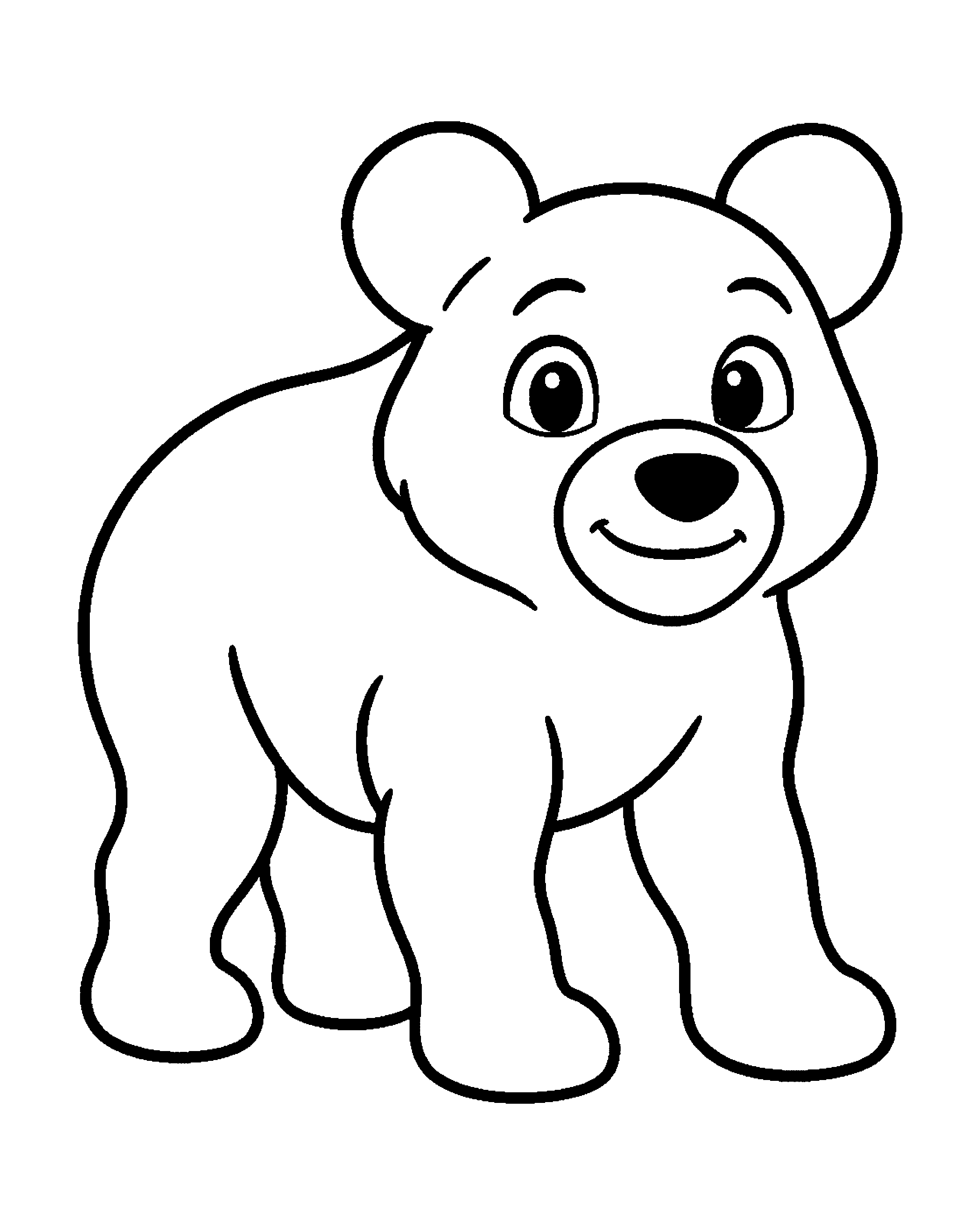 American Black Bear colouring outline